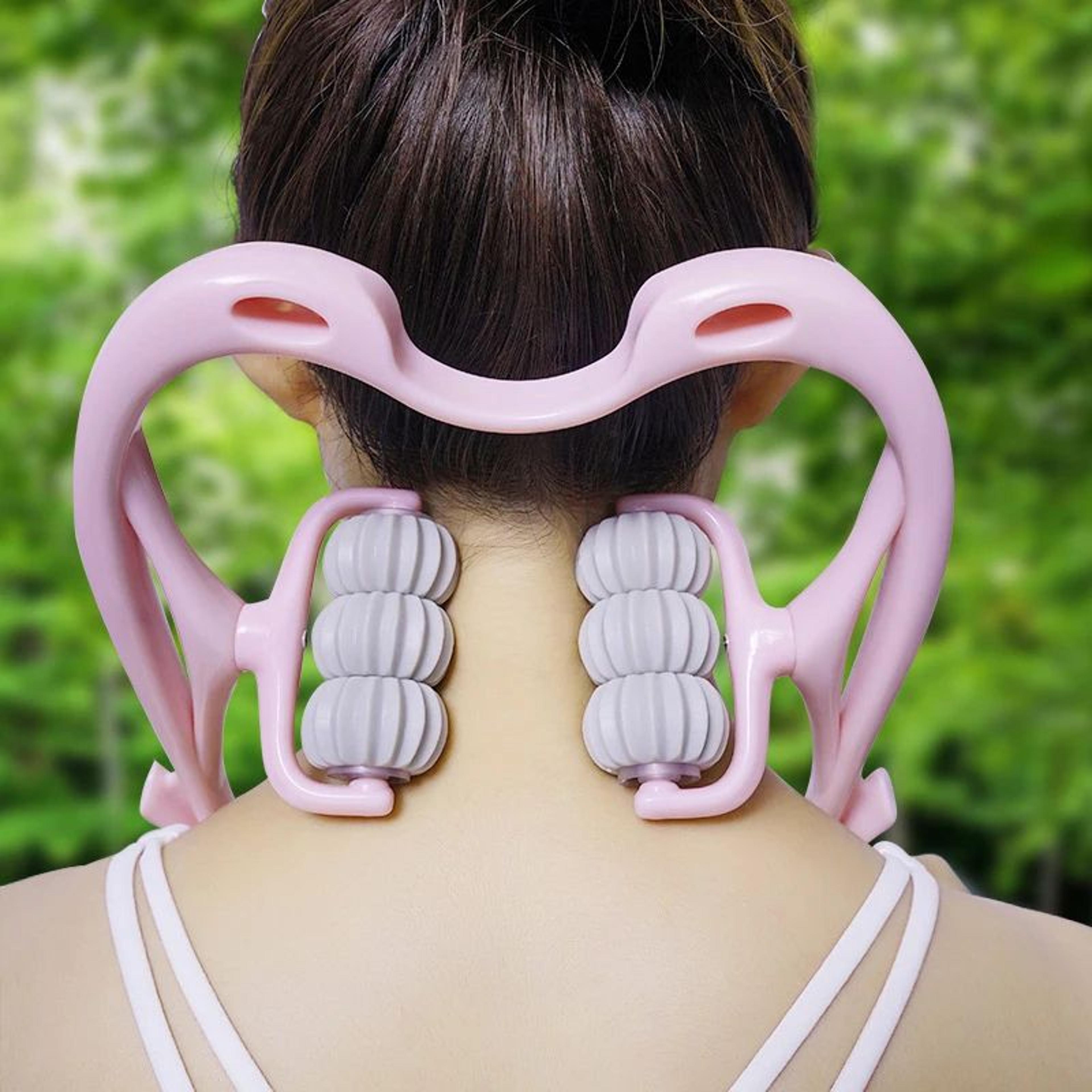 Manual Cervical Neck Massager Clamp 6Ball Kneading Roller For Shoulder Pain Relief Deep Tissue Rela 3