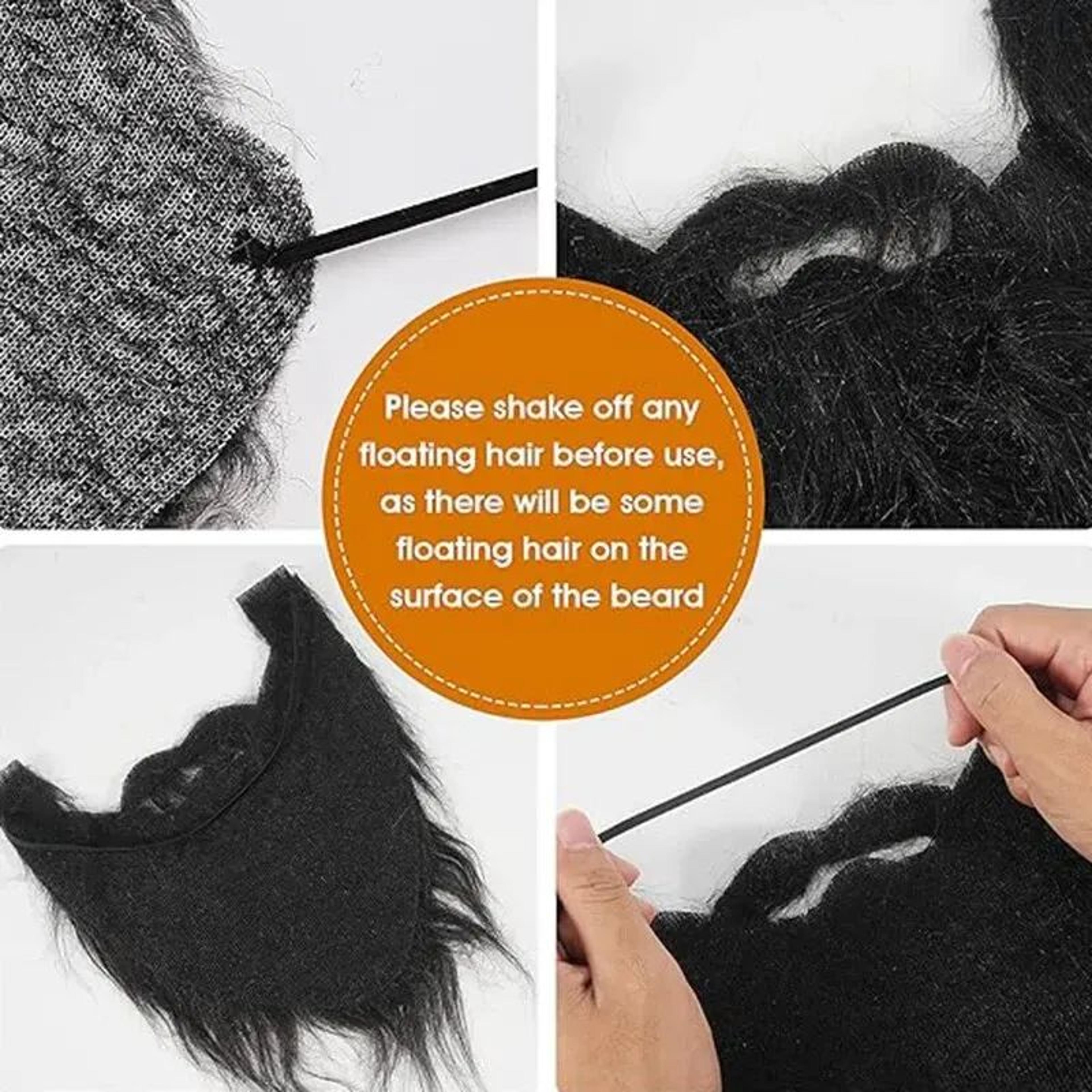 Funny Fake Beard  Long Hair Wig Set  Santa Claus White Beard  Black Big Beard Costume For Halloween 3
