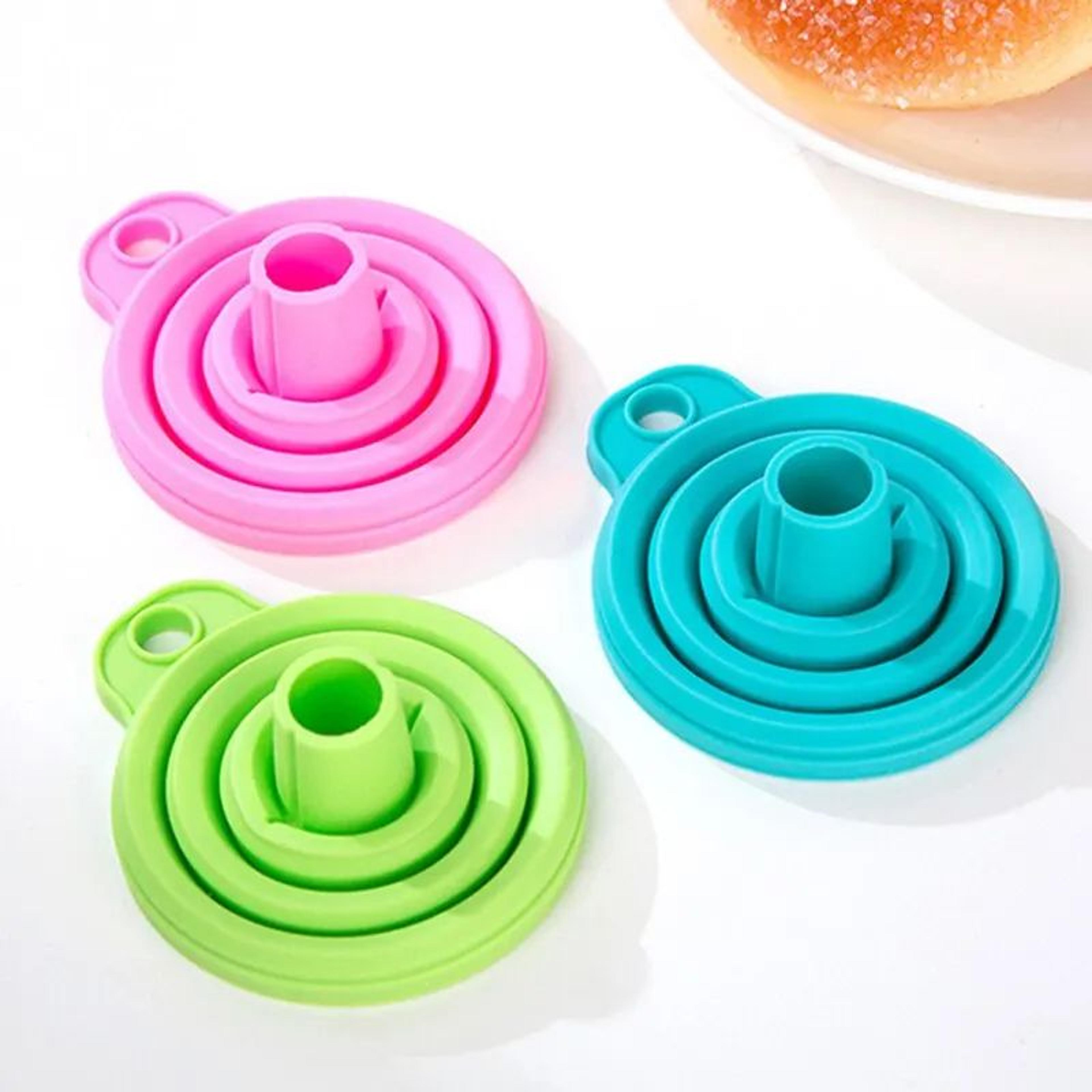 Household Telescopic Mini Folding Funnel For Kitchen Packaging  High Temperature Resistant Silicone 5
