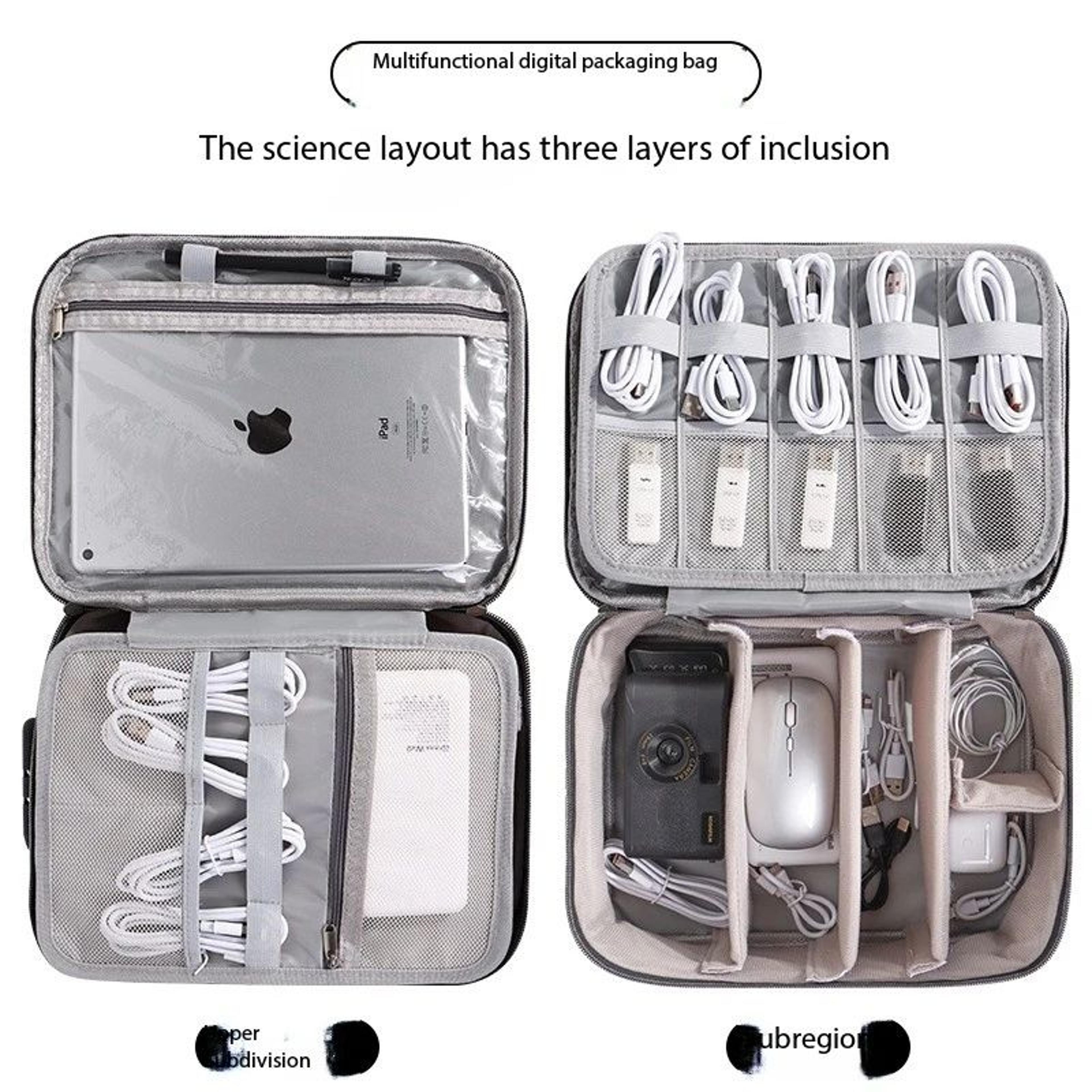 AntiTheft Locking Tech Organizer Bag With 3Digit Password  Waterproof Oxford Case For IPad Cables U 1
