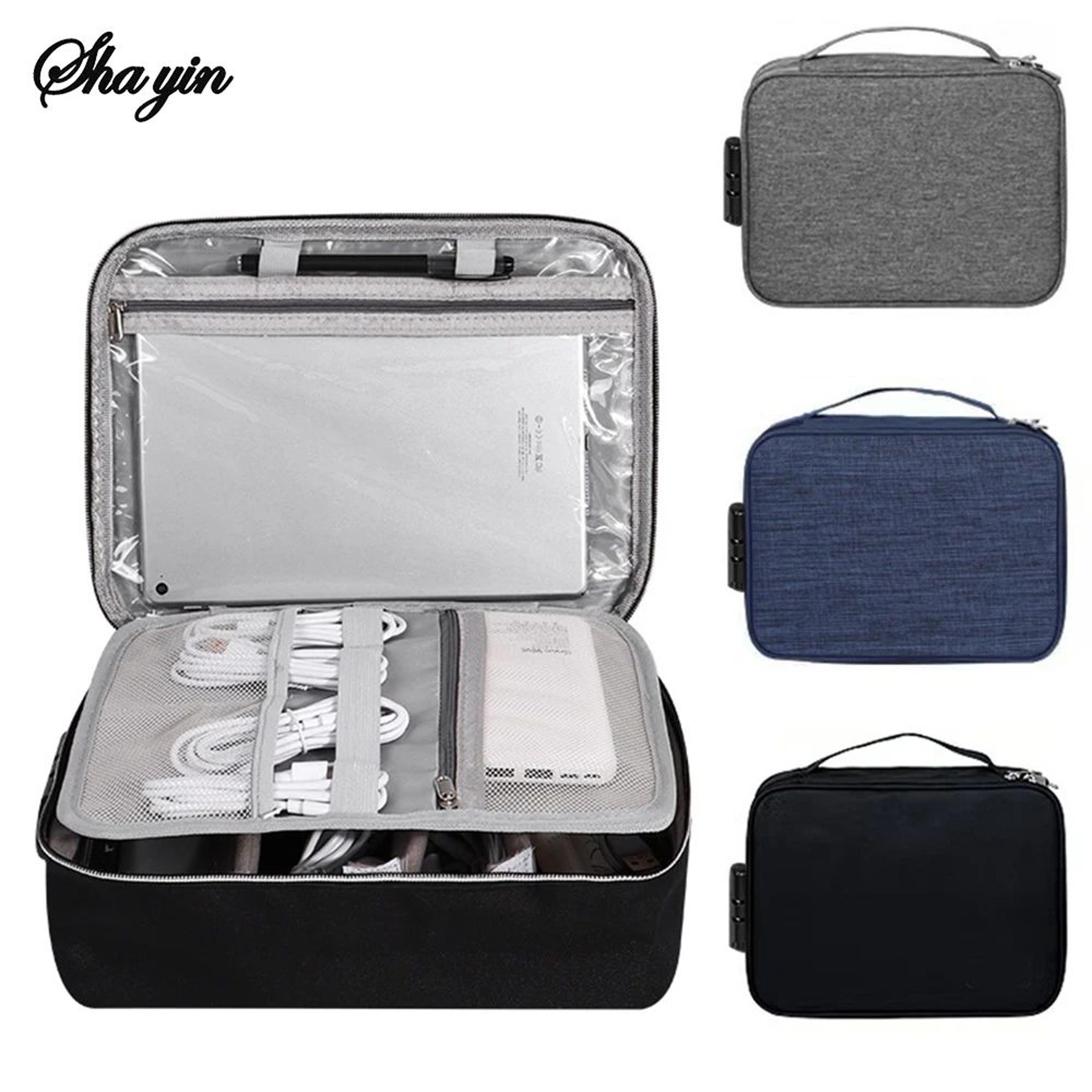 AntiTheft Locking Tech Organizer Bag With 3Digit Password  Waterproof Oxford Case For IPad Cables U 5
