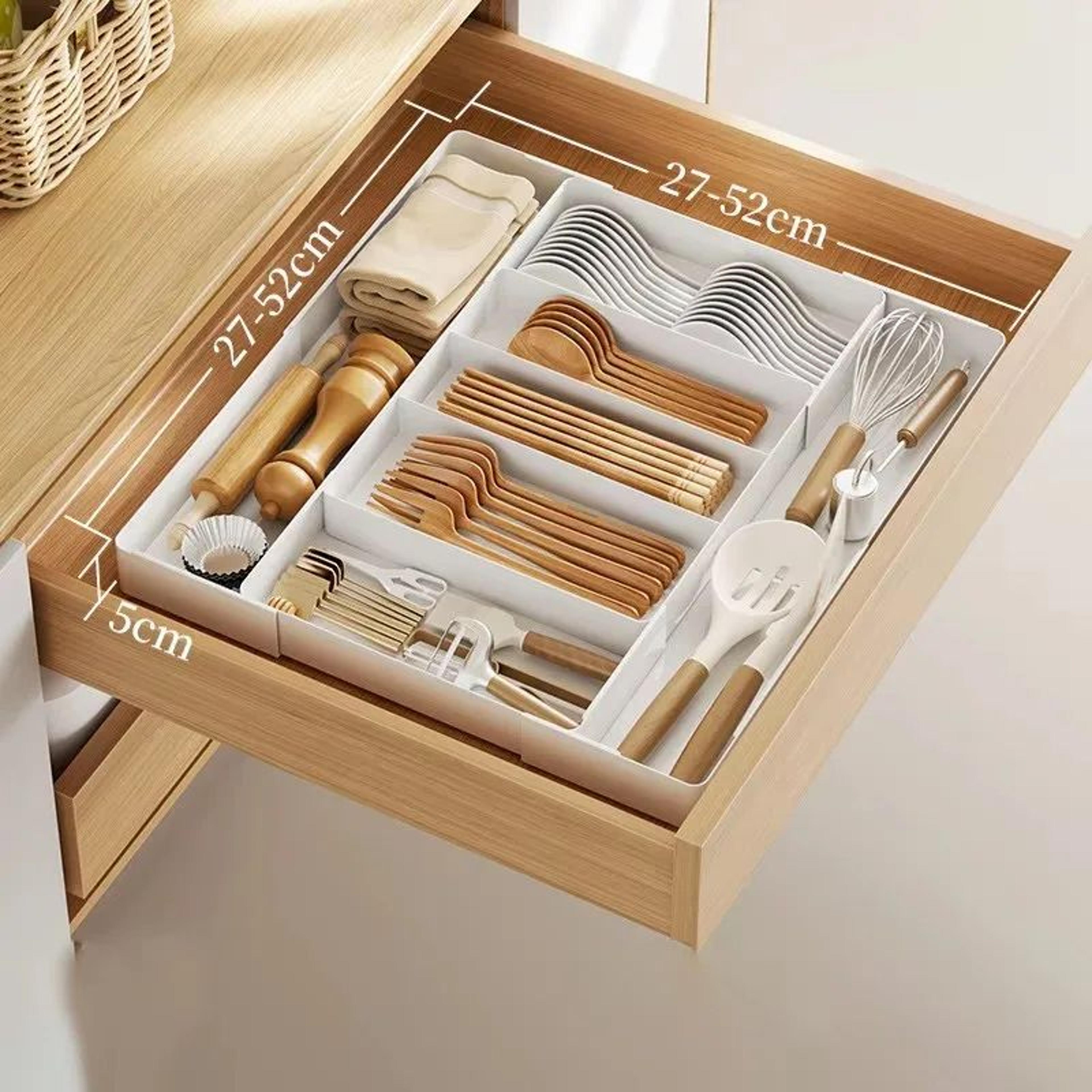Expandable Adjustable Drawer Organizer Cutlery Tray  Versatile Kitchen Utensil Holder For Spoons Fo 7