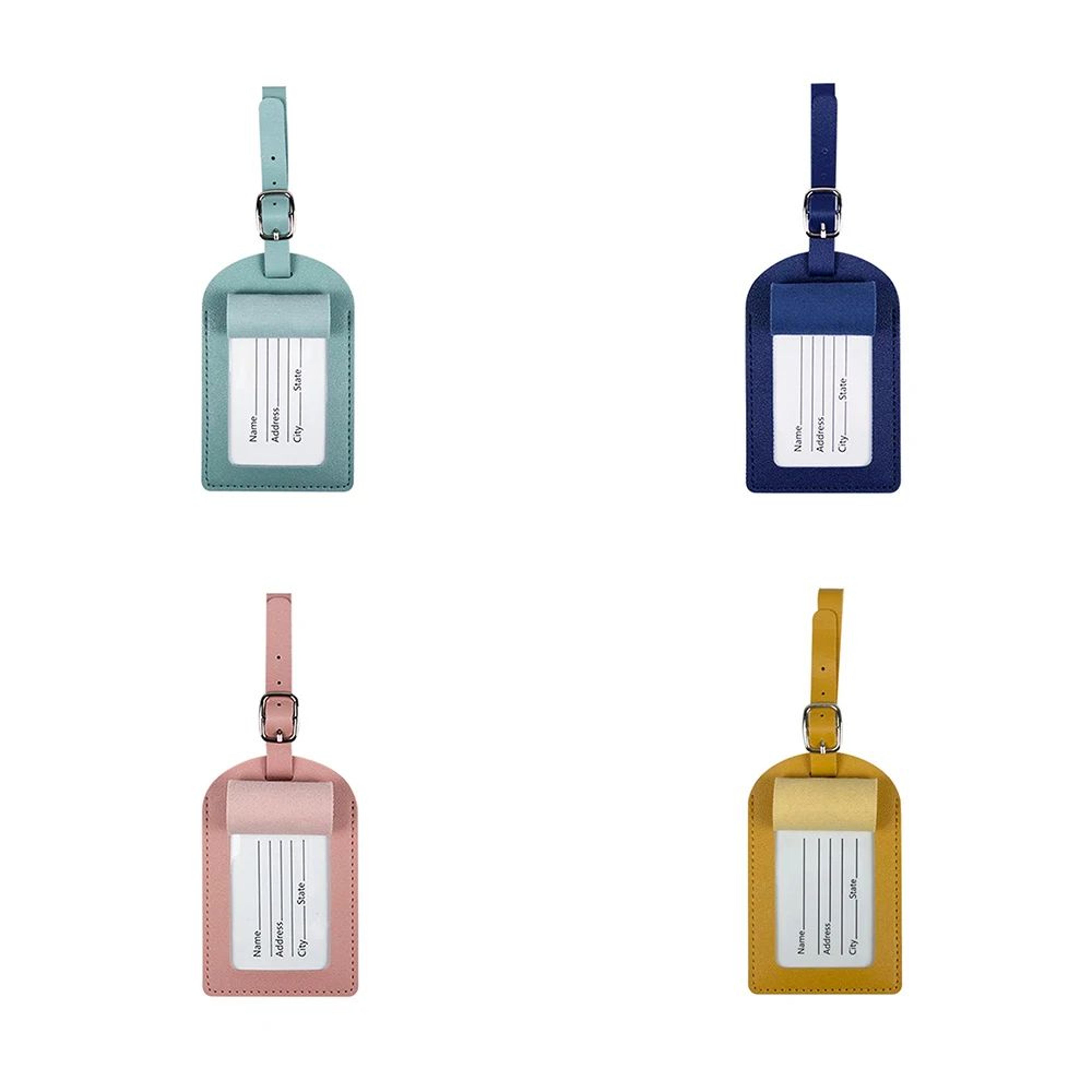 PU Leather Passport Cover  Luggage Tag Set With Hot Stamping  Thickened Travel ID Tag For Suitcase  3