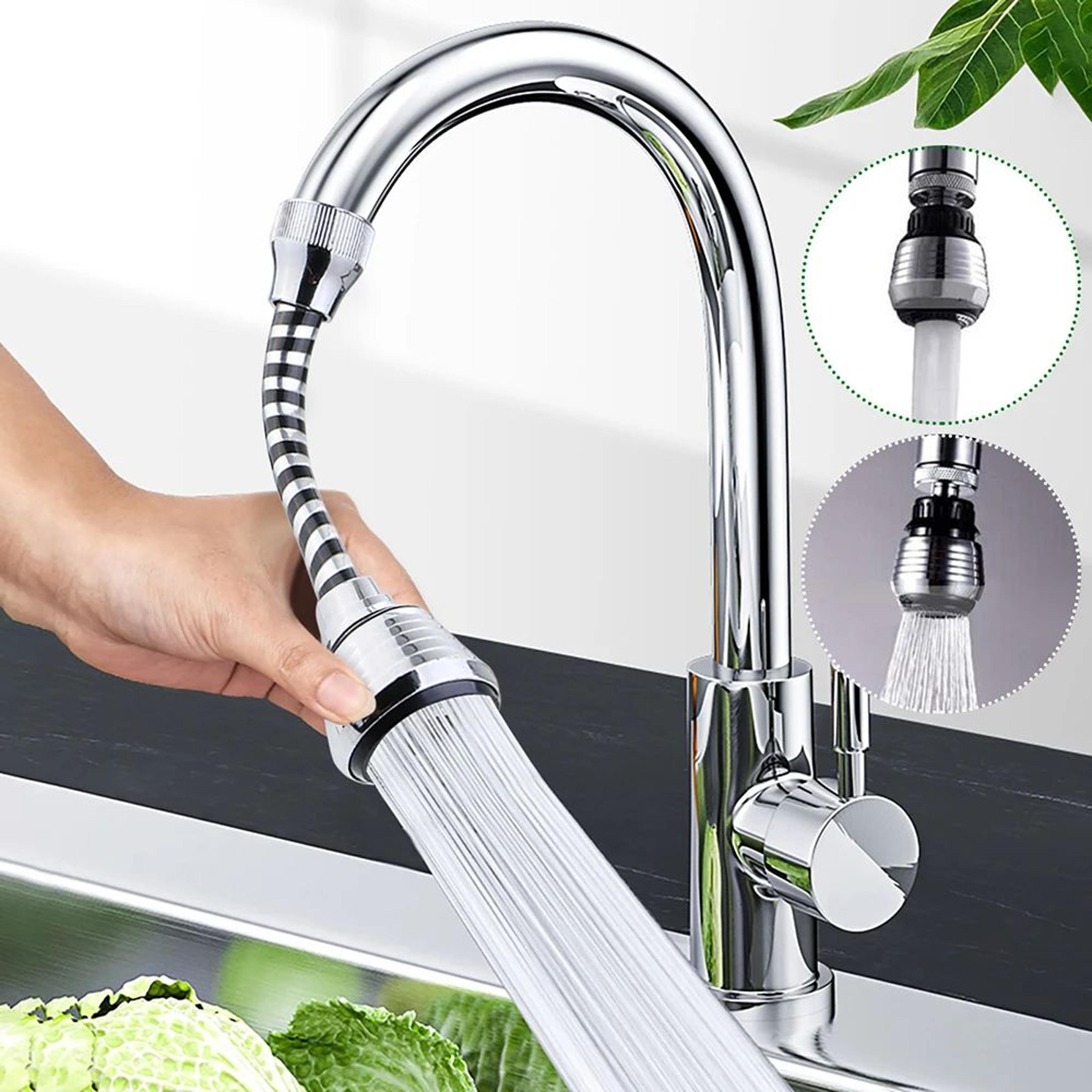 SplashProof Kitchen Faucet Aerator With Soft Foaming Spray  Pressurized Water Saver Nozzle Long Thr 0