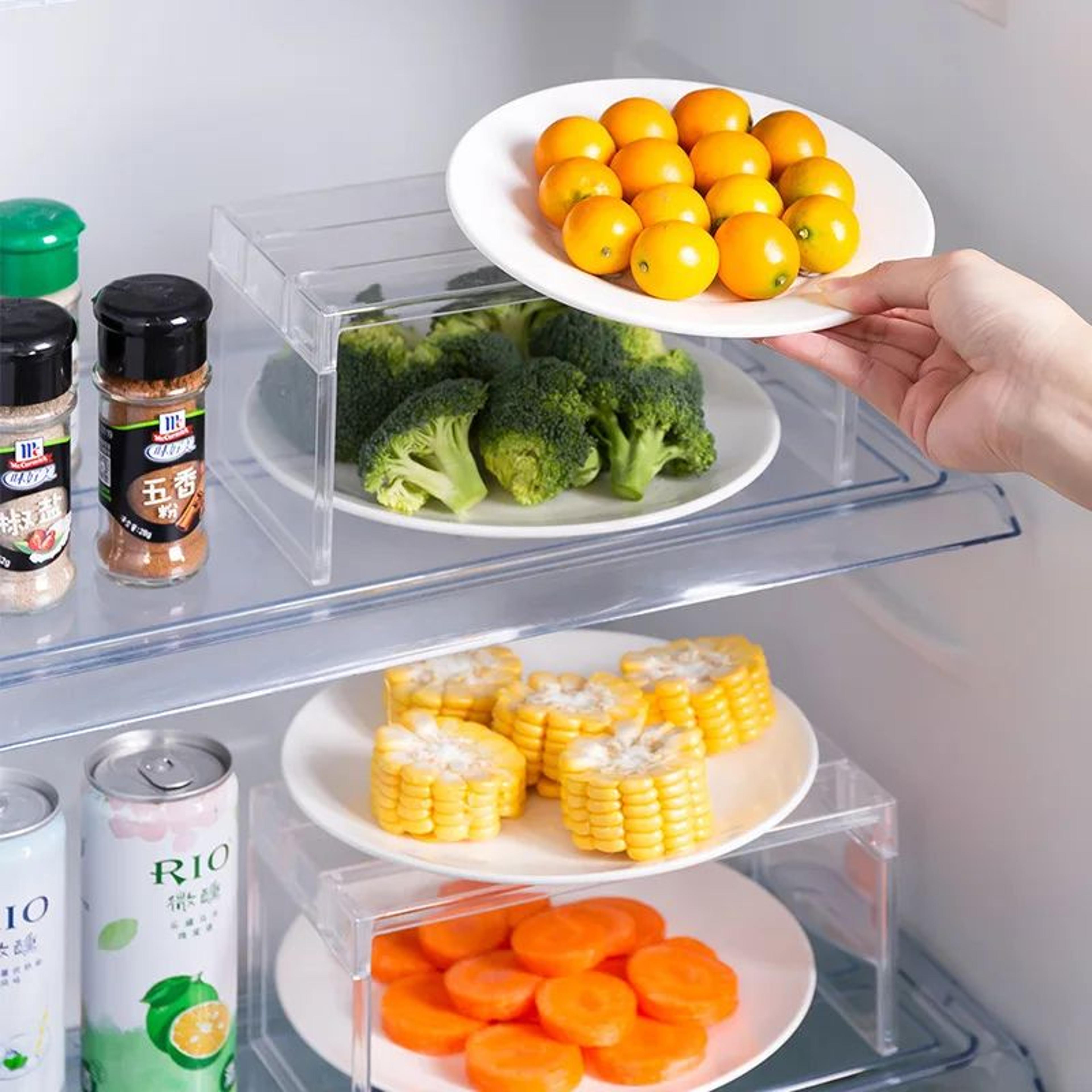 Detachable Transparent Refrigerator Storage Rack  NoDrill Partition Shelf Organizer For Kitchen Fri 2