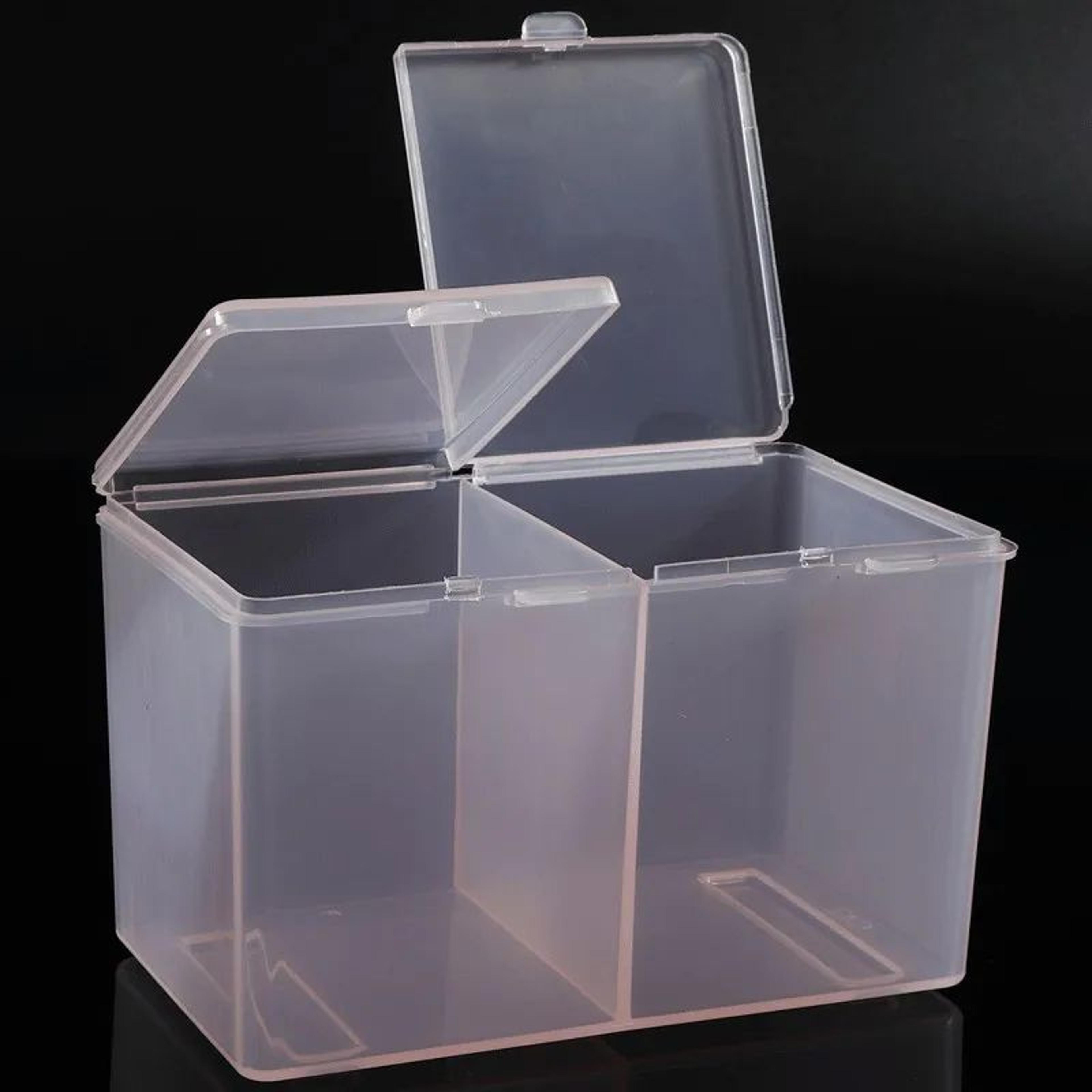 Clear Makeup Storage Box With Lid  2Grid Dustproof Vanity Organizer For Skincare Cosmetics  Counter 7