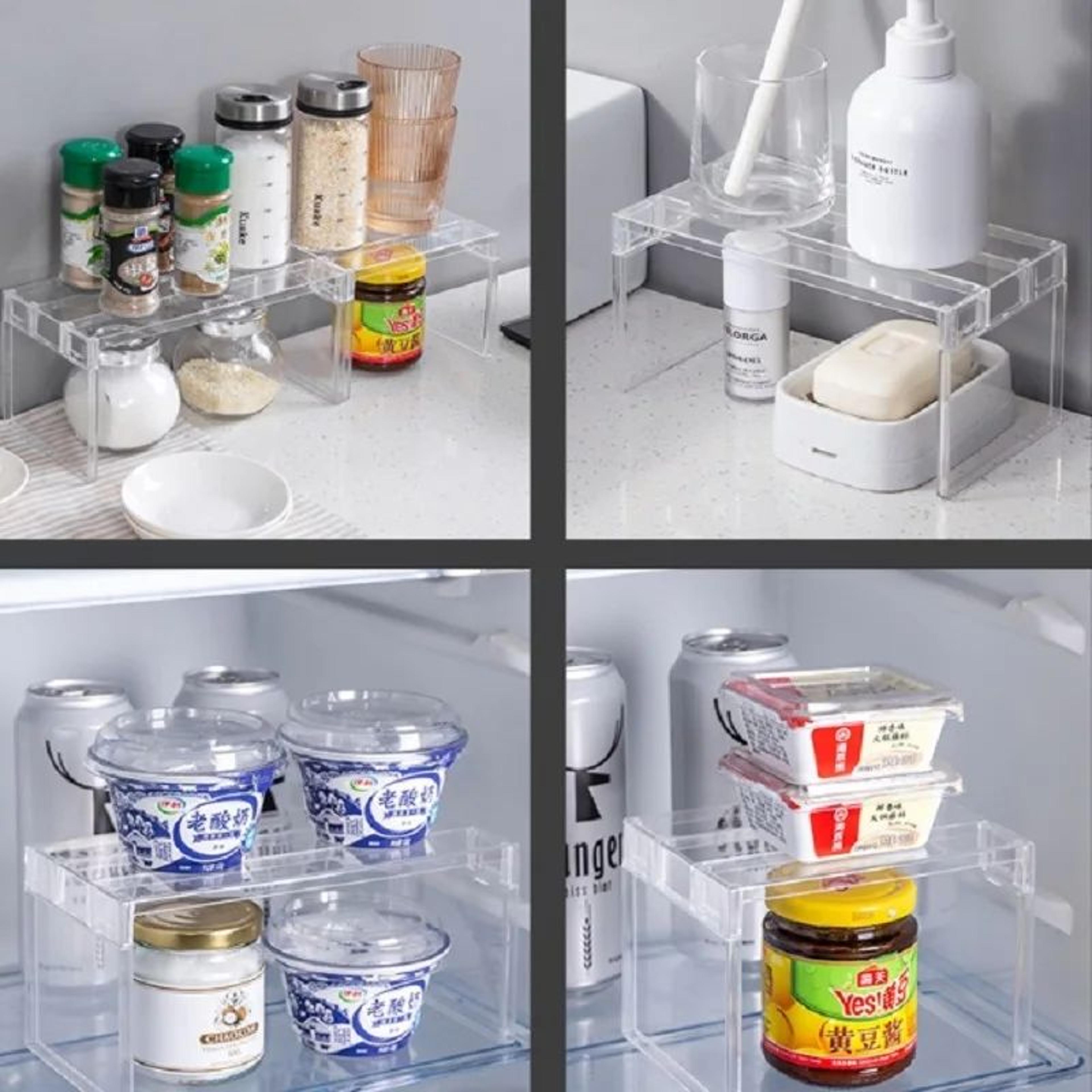 Detachable Transparent Refrigerator Storage Rack With Partition Board  SnapOn Foldable Fridge Organ 1