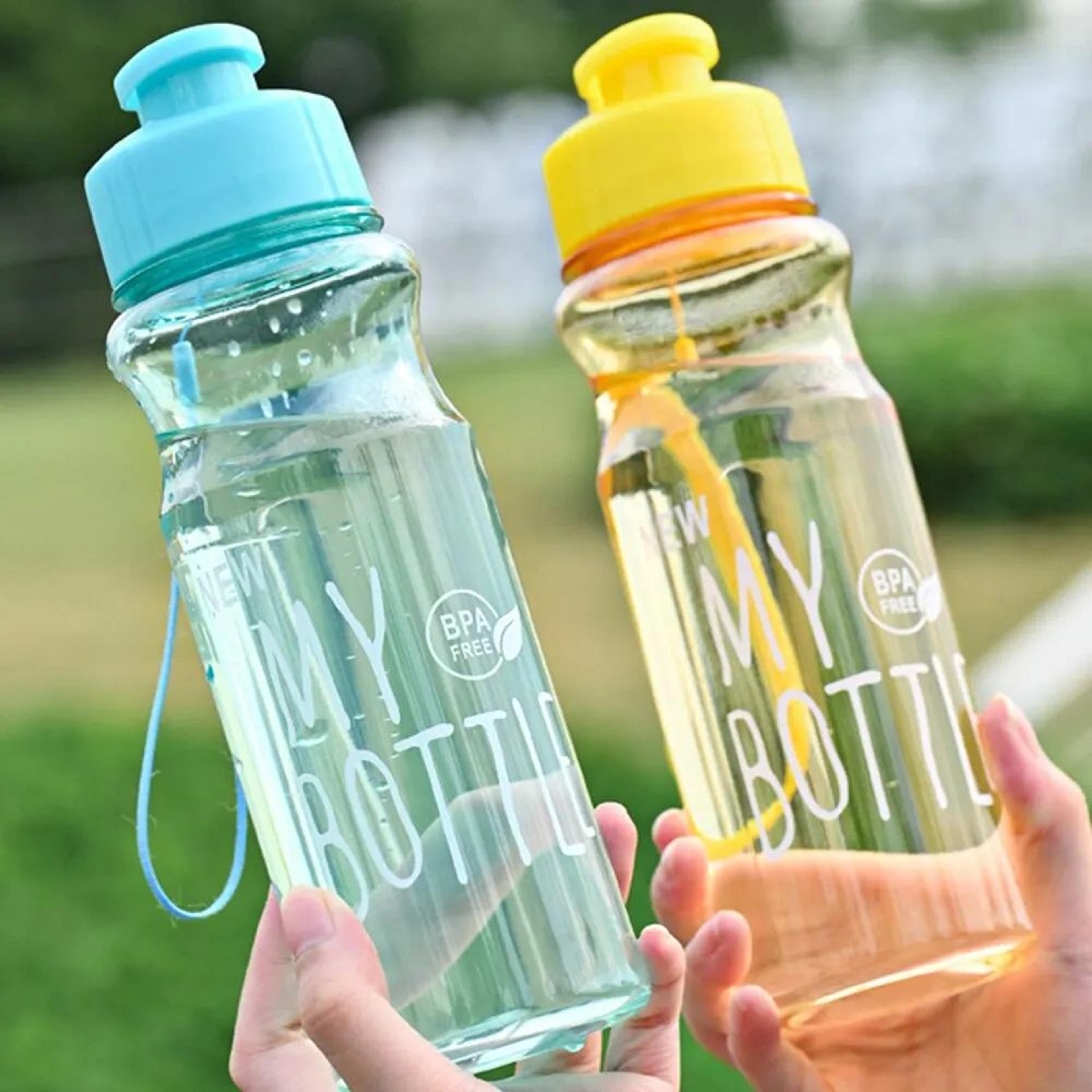 Portable Sports Water Bottle With AntiDrop Rope  Flip Cover  OneClick Open Transparent Outdoor Drin 4