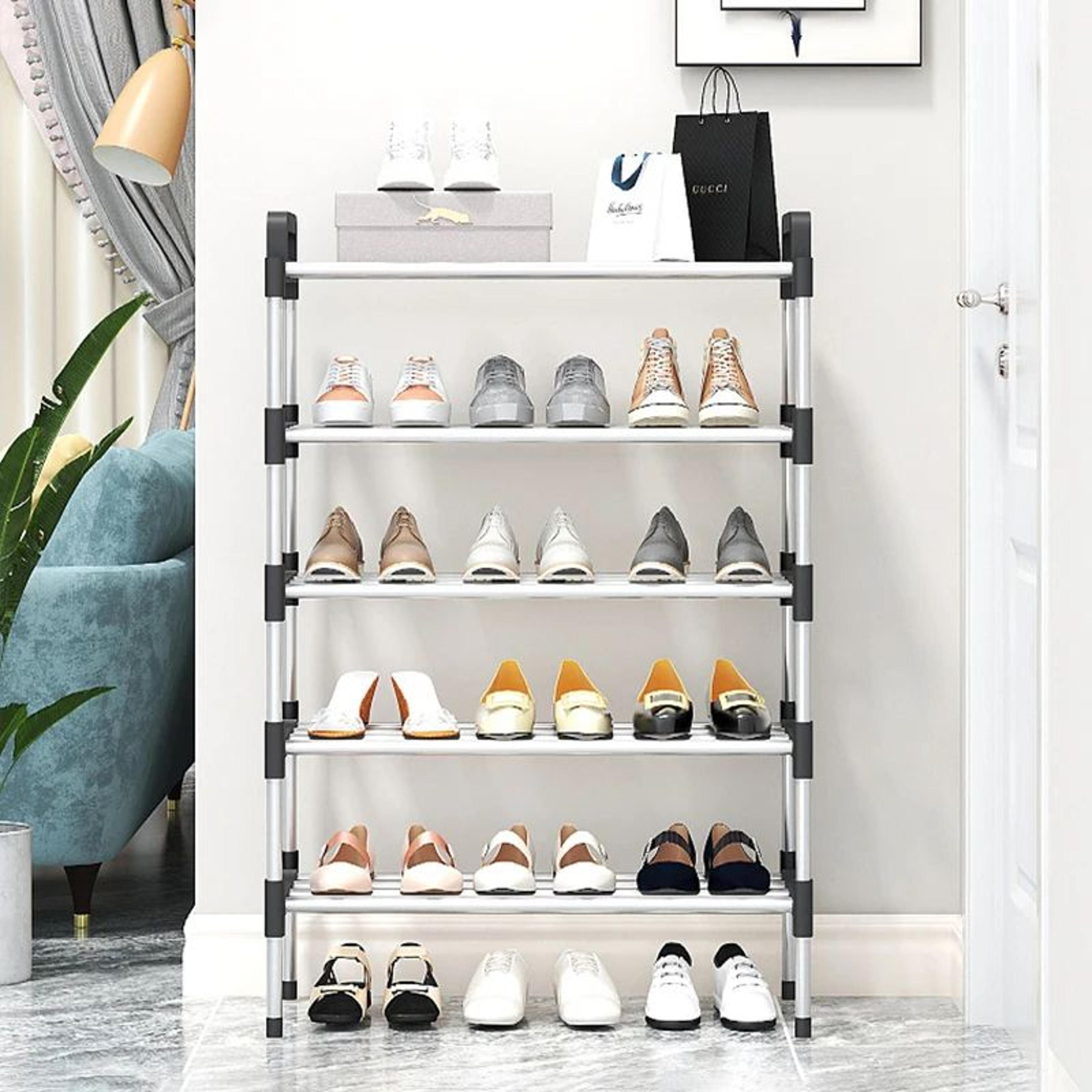 7Tier Aluminum Alloy Shoe Rack Organizer  MultiLayer DustProof Entryway Storage Shelf For Dormitory 3