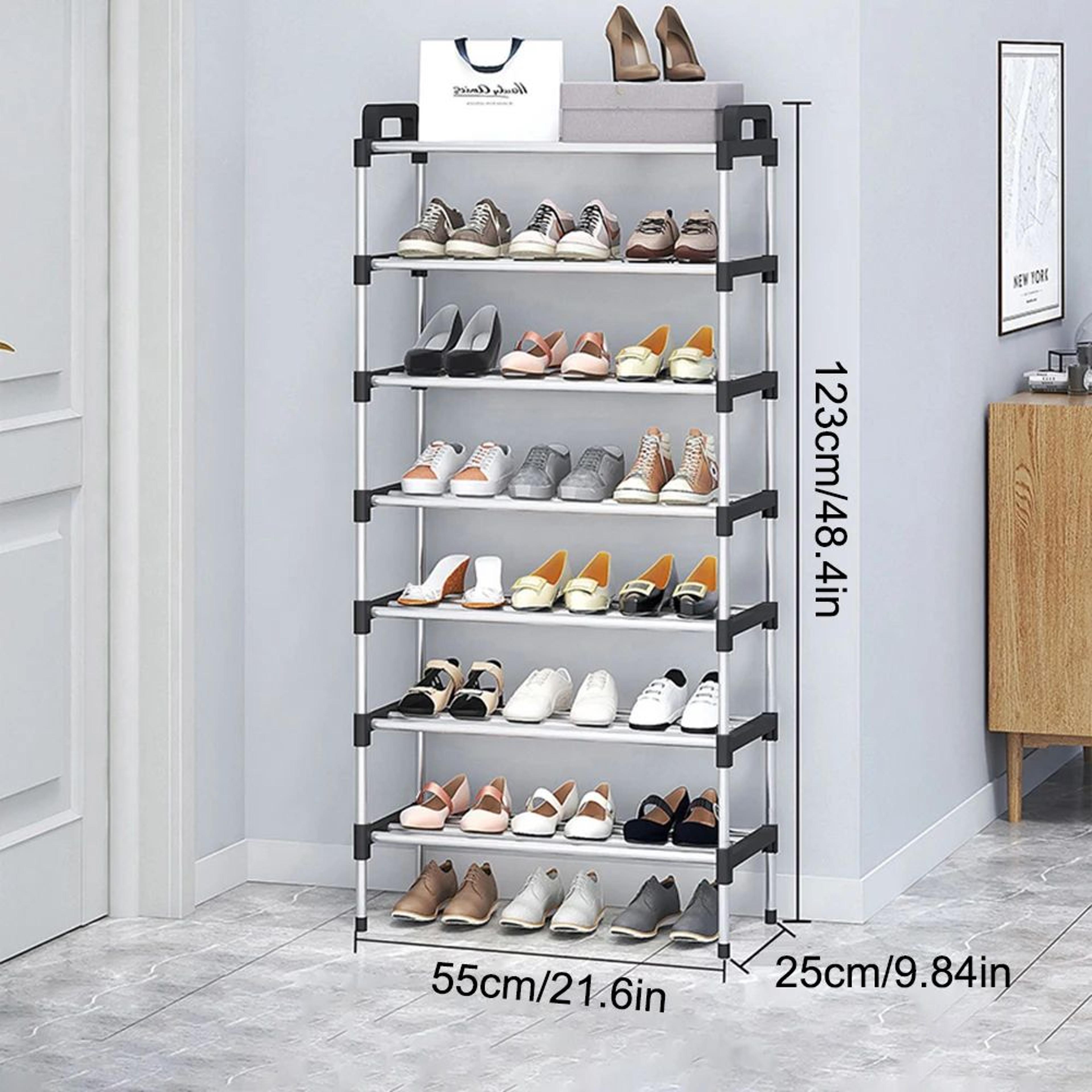 7Tier Aluminum Alloy Shoe Rack Organizer  MultiLayer DustProof Entryway Storage Shelf For Dormitory 4