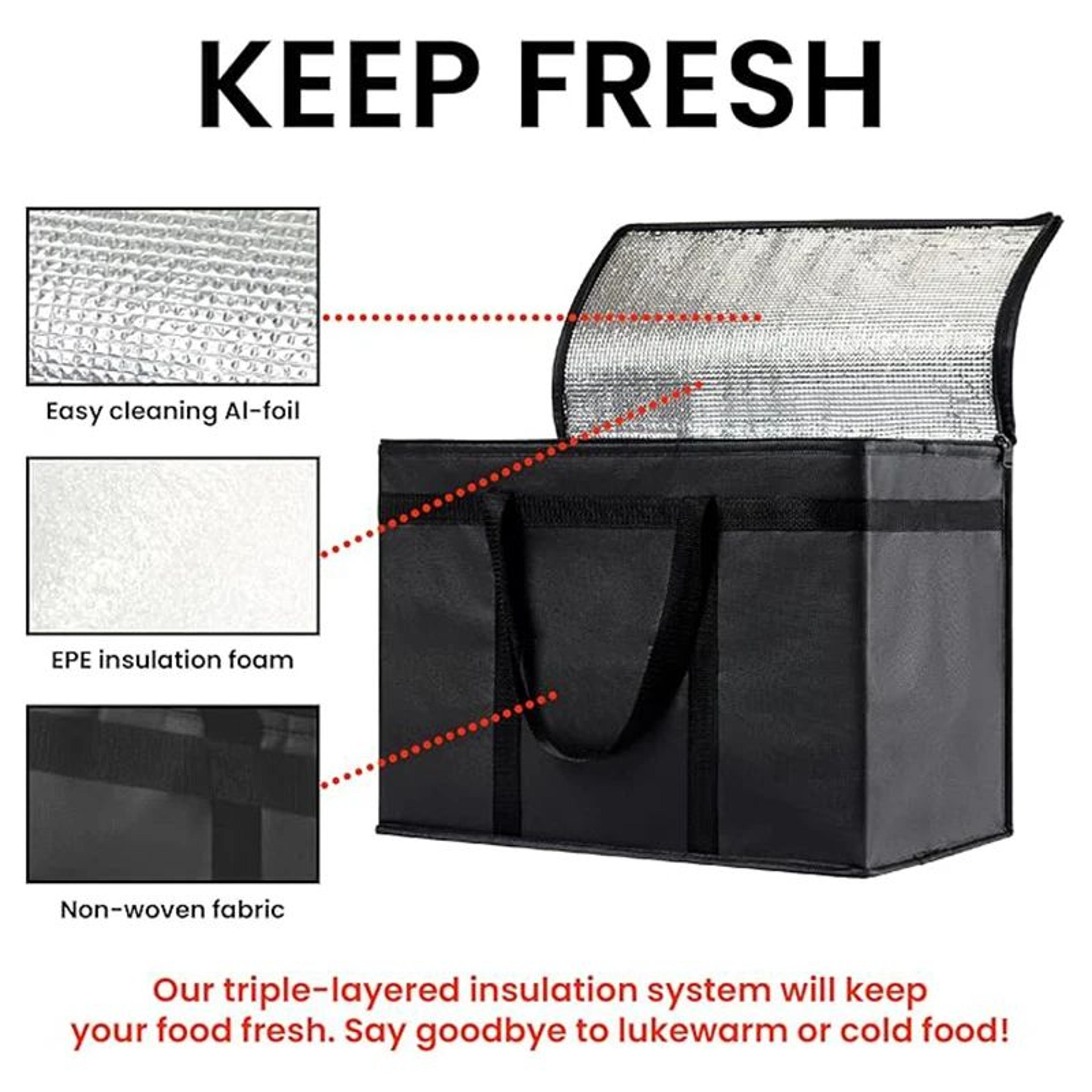 Large Capacity Insulated Lunch Bag 4060L  Foldable Zipper Thermal Cooler Tote For Picnic Camping  F 1
