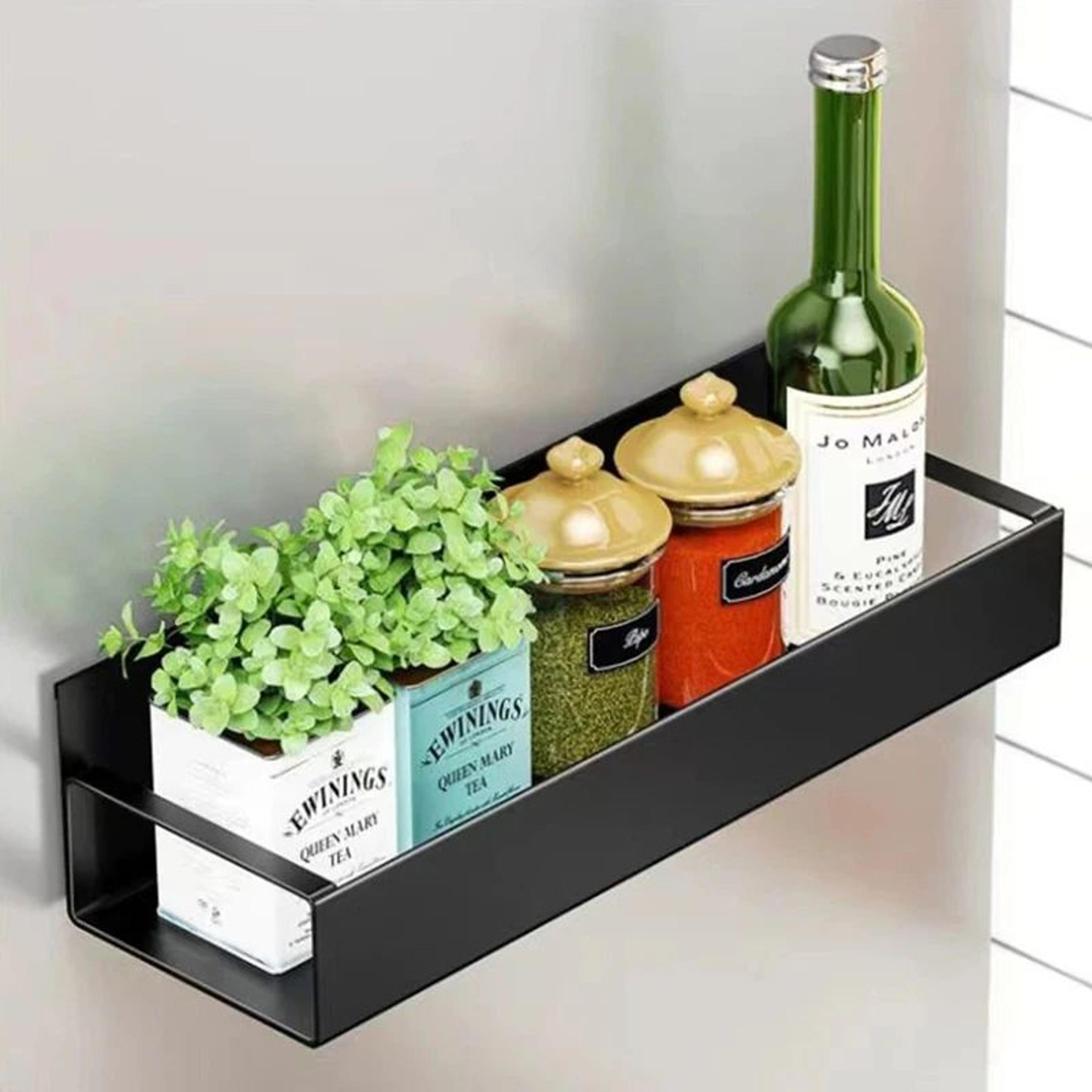 Magnetic Refrigerator Spice Rack Organizer  NoDrill Side Mount Adjustable Kitchen Storage Shelf Wit 2