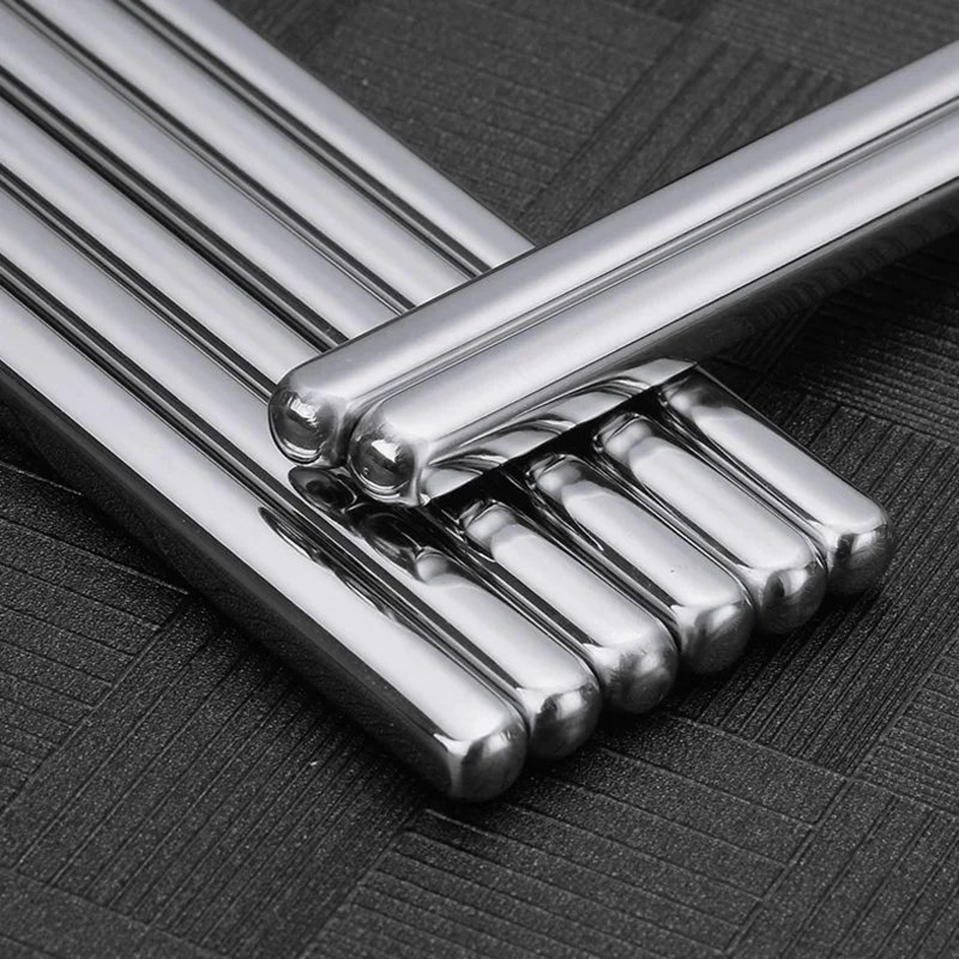 5 Pairs Reusable Stainless Steel Chopsticks  NonSlip Dishwasher Safe Metal Chopsticks Set For Home  1
