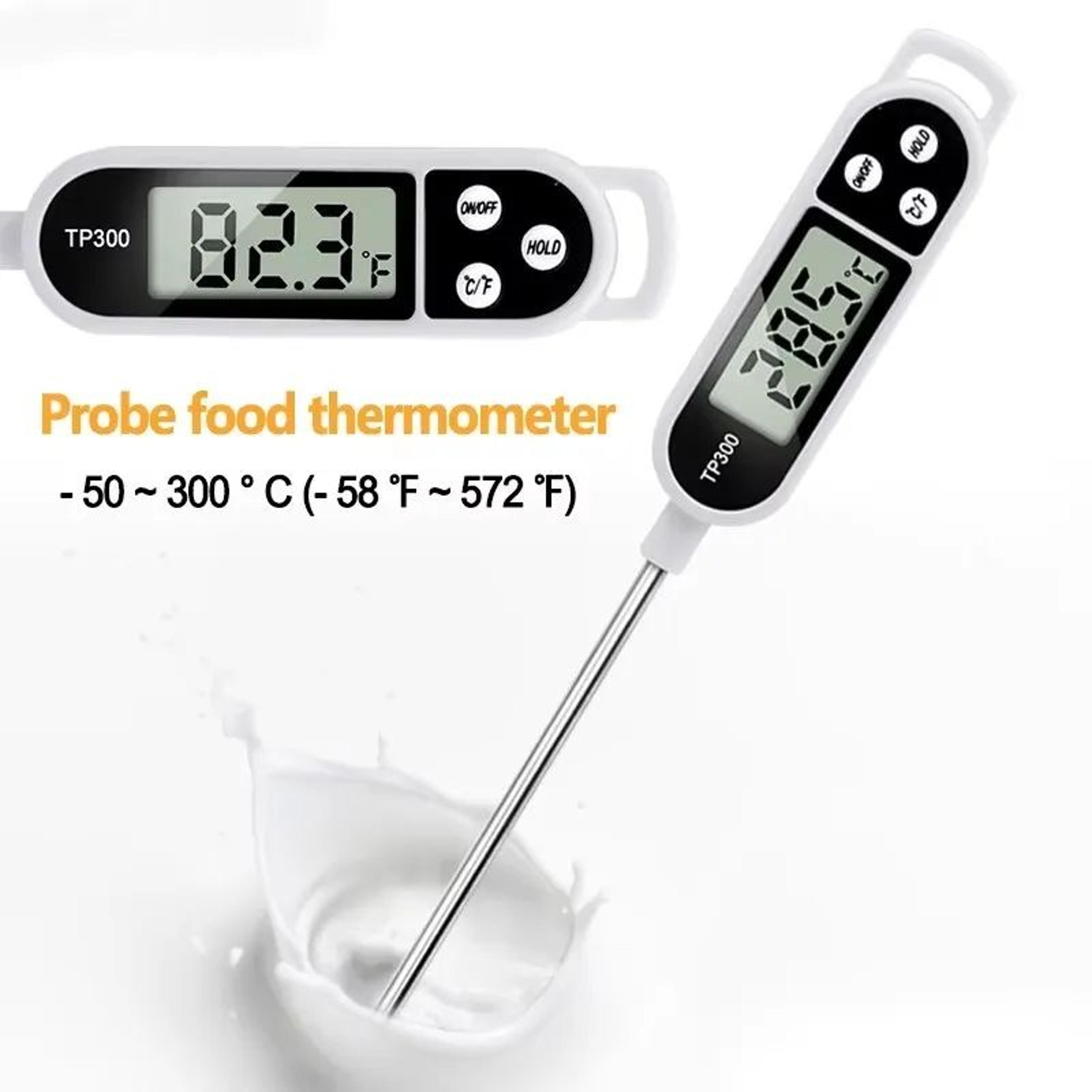 InstantRead Digital Kitchen Thermometer With Stainless Steel Probe For BBQ Meat Milk Oil  Candy  Wa 6