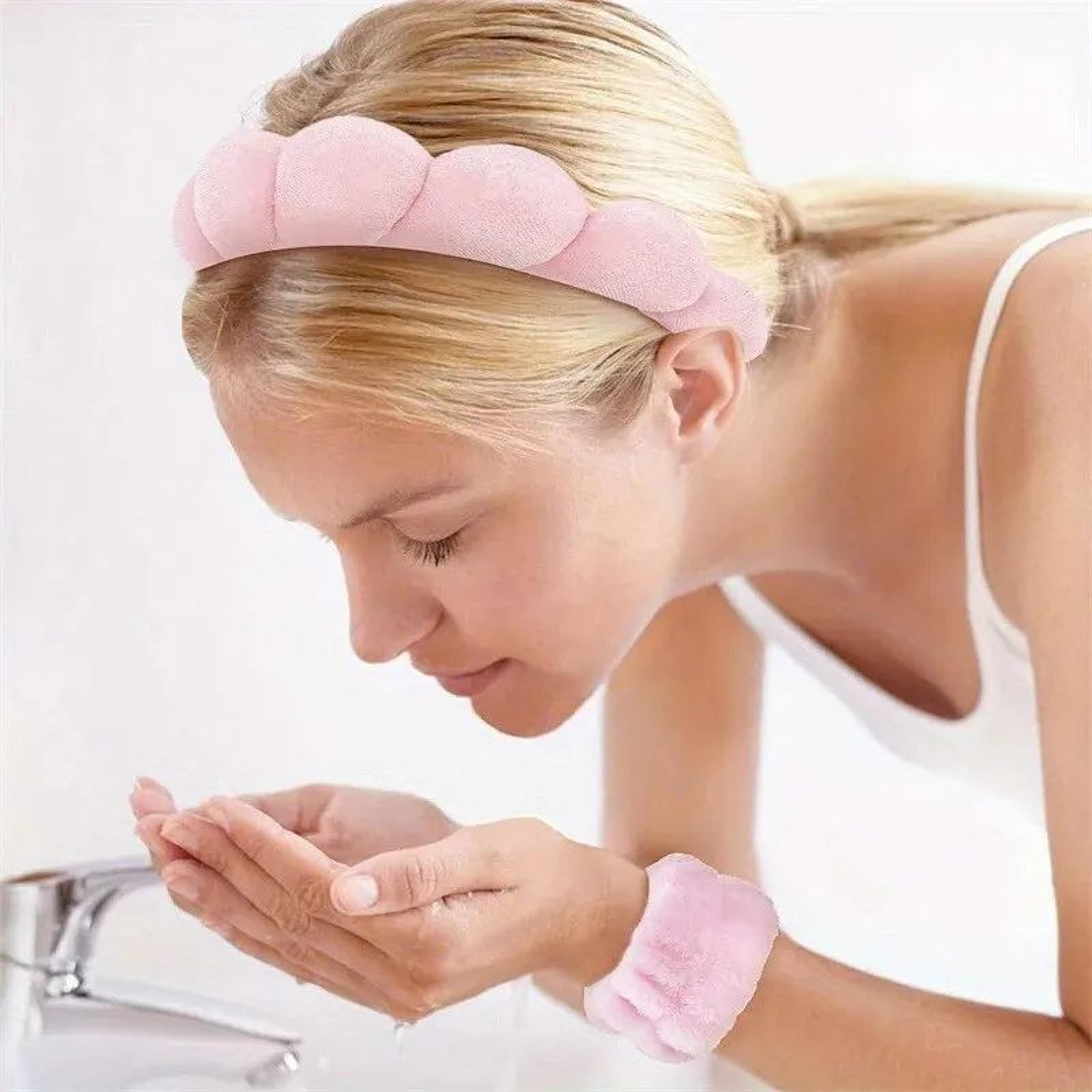 Soft Cloud Spa Headband For Washing Face  Makeup Removal Bubble Hair Band For Shower Skincare And B 1