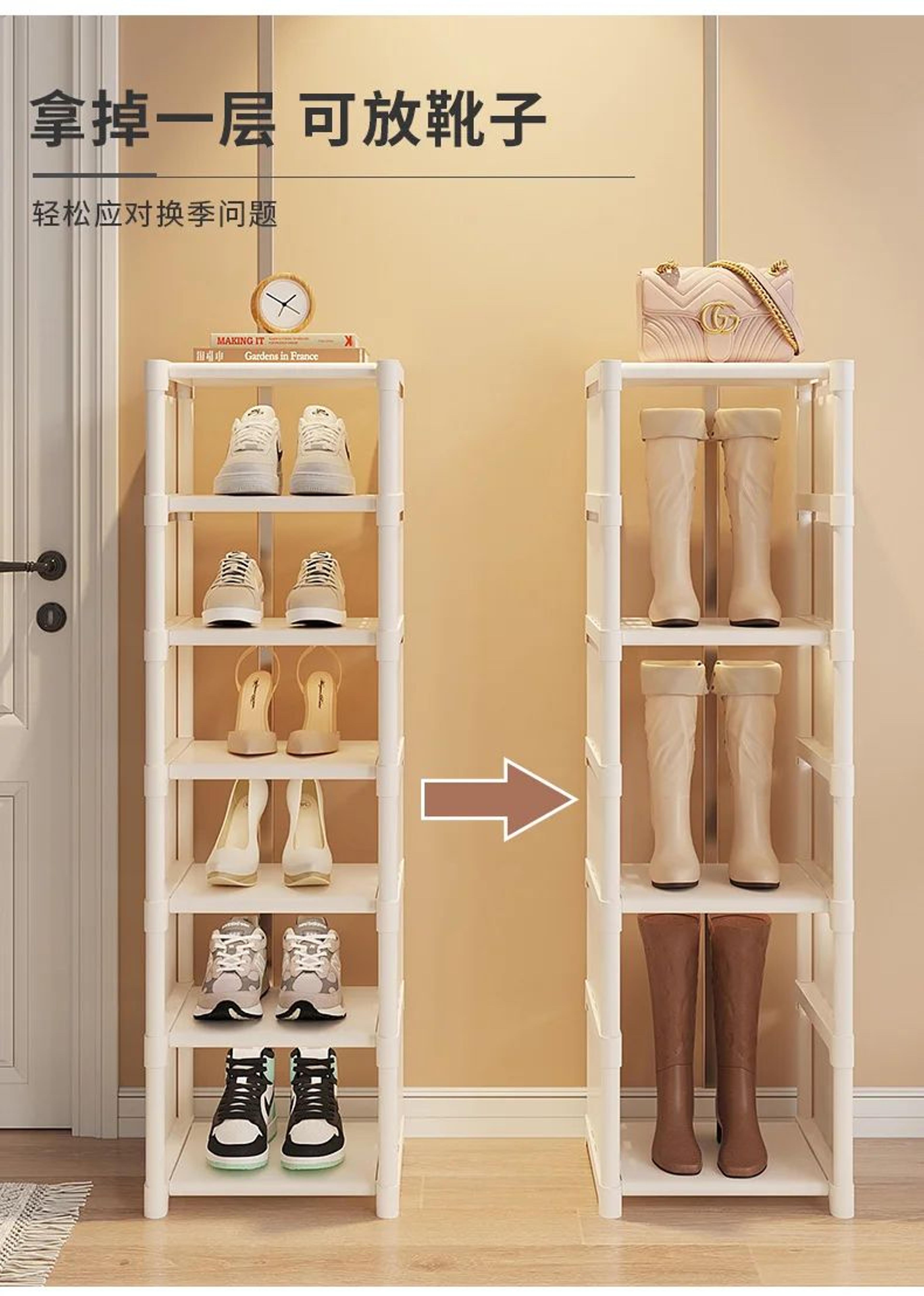 Stackable MultiLevel Shoe Organizer Shelf For Wall Or Corner Adjustable SpaceSaving Shoe Rack Cabin 0