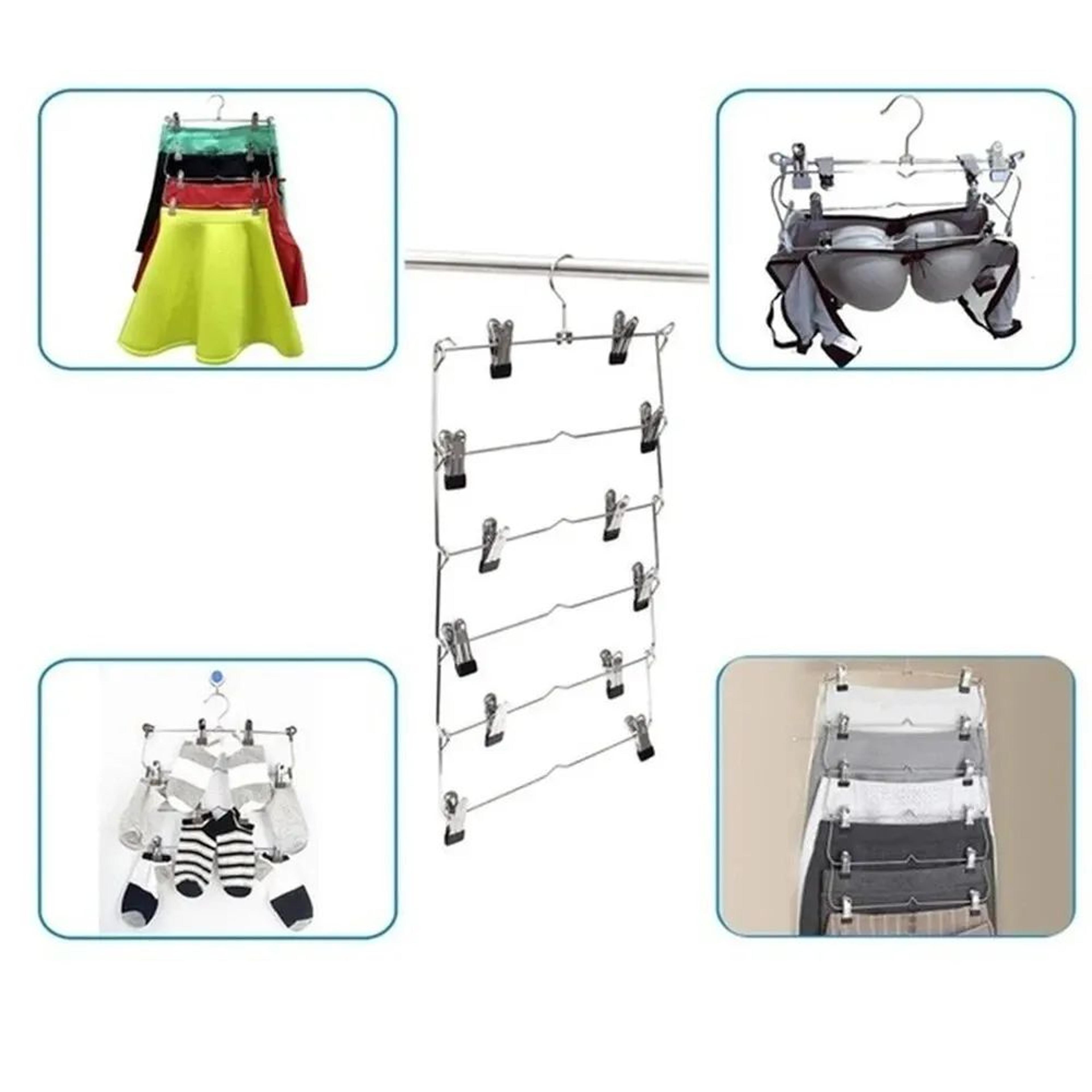 Foldable MultiLayer Pants Hanger Rack AntiSlip Seamless Closet Organizer For Trousers Skirts  Wardr