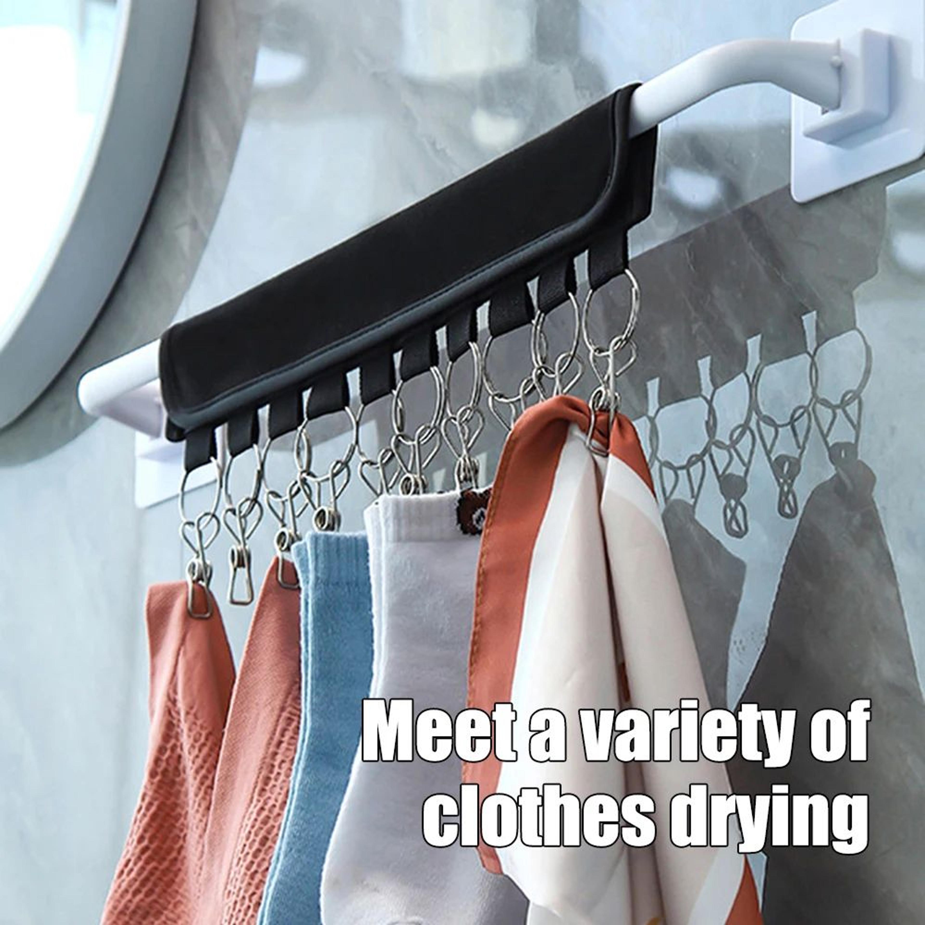 8Clip Hat Organizer Hanging Strap With Velcro  Stainless Steel Clips NoDrill Vertical Storage For C 3