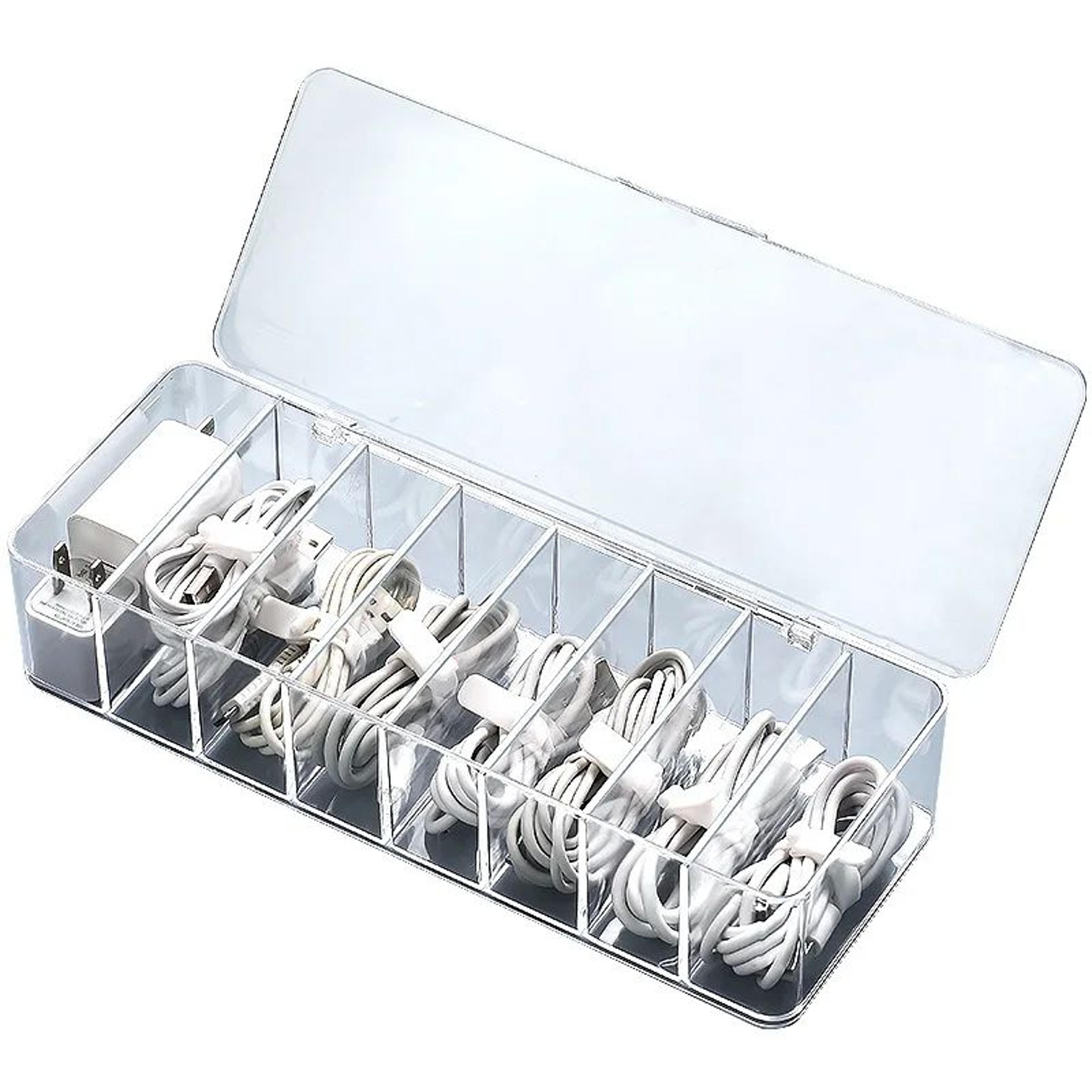 Dustproof Cable Management Box Desktop Cord Organizer For Power Strip Hub Chargers Phone Cables Wit 3