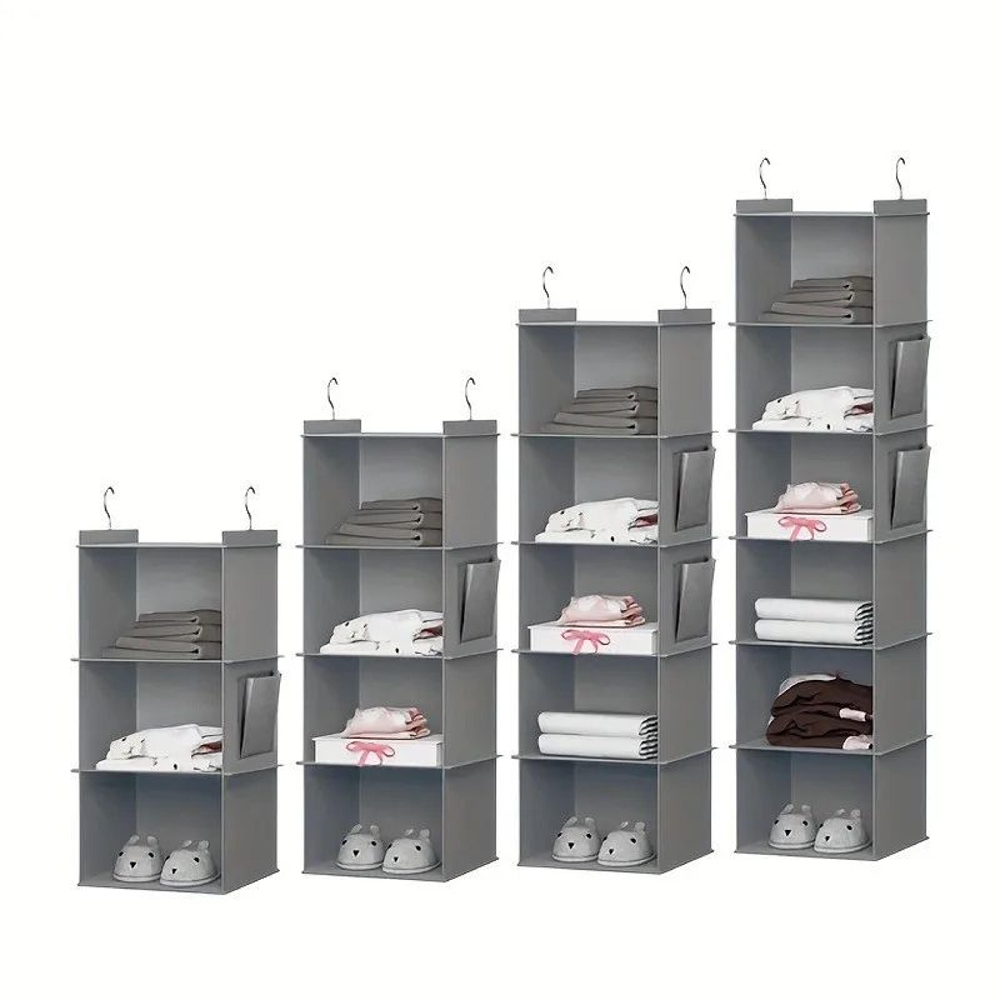 Foldable 6Shelf Hanging Closet Organizer Storage With 2 Hooks For Shoes Caps Clothes Pants Space Sa 3