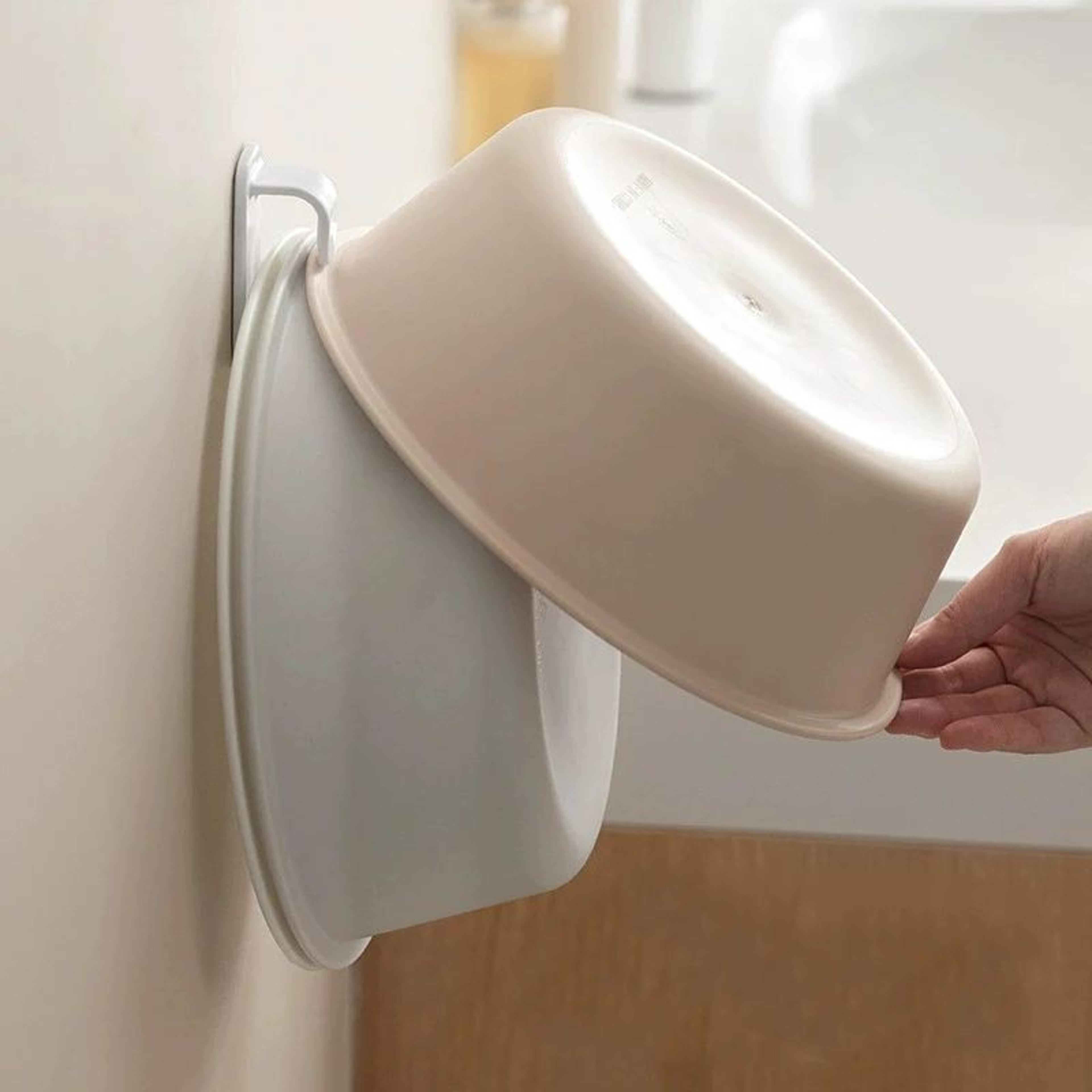 NoDrill Adjustable Basin Hook Wall Mounted ABS Bathroom Storage Rack For Sink Toilet Bathtub Towel  4
