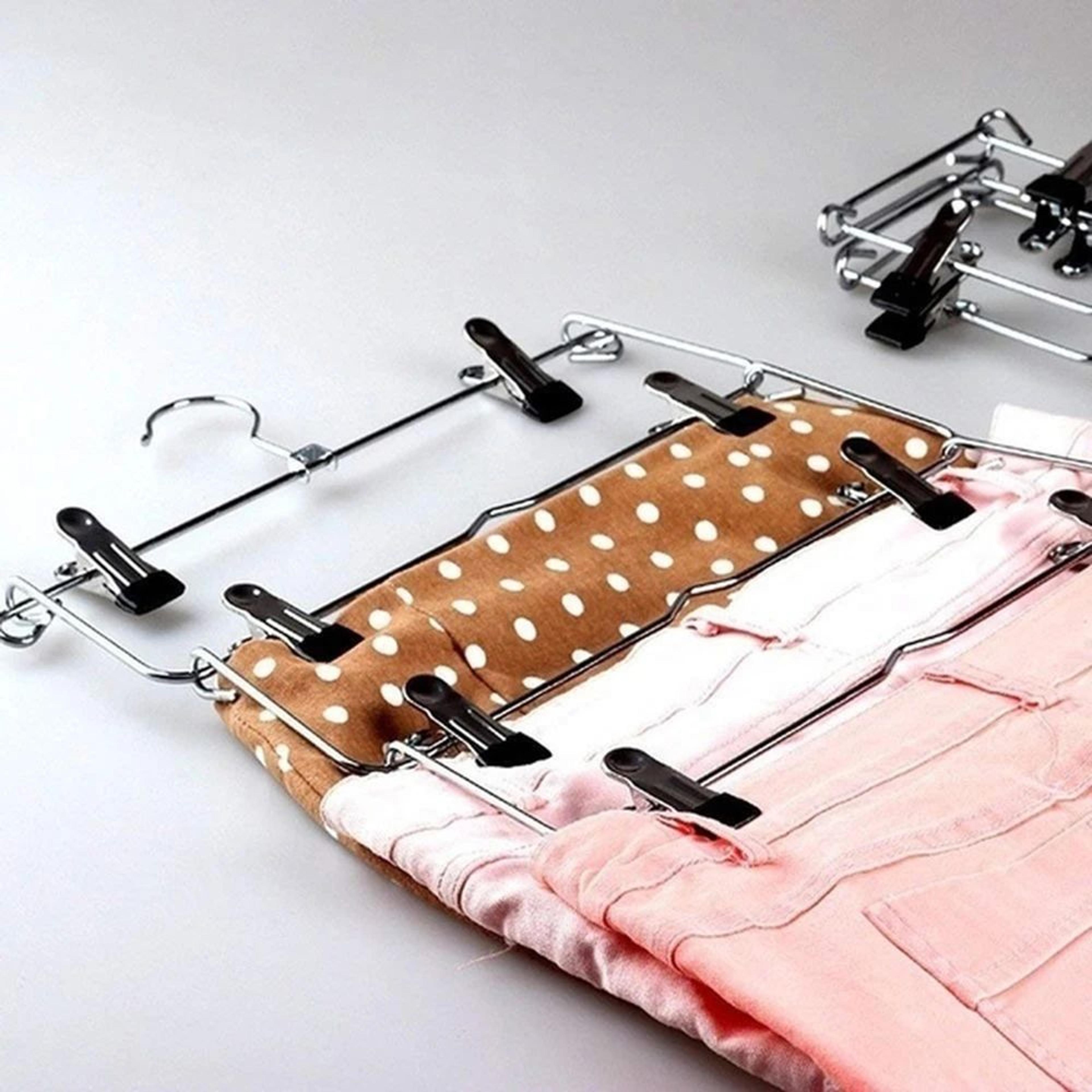 Foldable MultiLayer Pants Hanger Rack Anti Slip Seamless Wardrobe Organizer For Trousers Skirts Sca 3