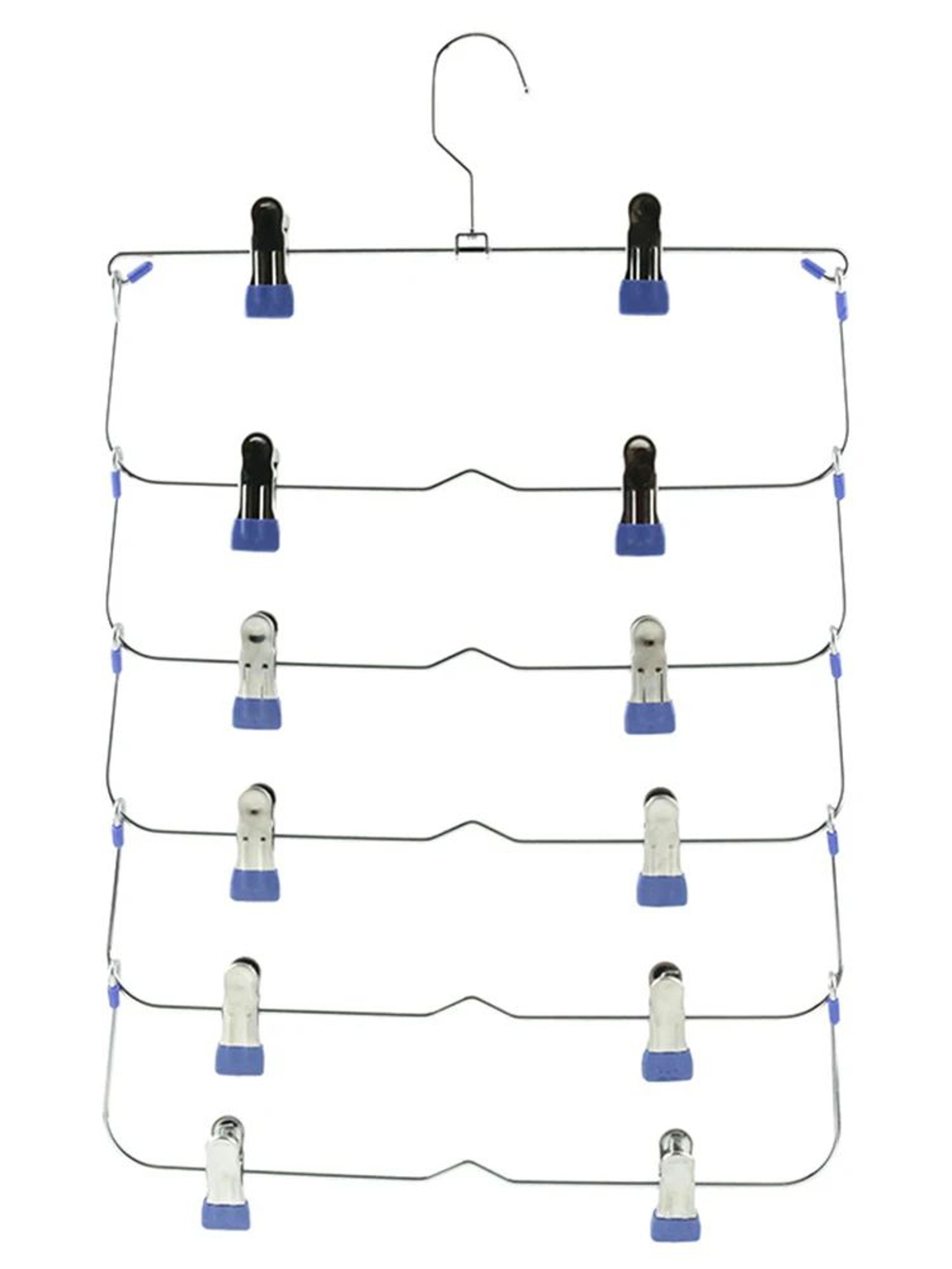 Foldable MultiLayer Pants Hanger Rack Anti Slip Seamless Wardrobe Organizer For Trousers Skirts Sca 7