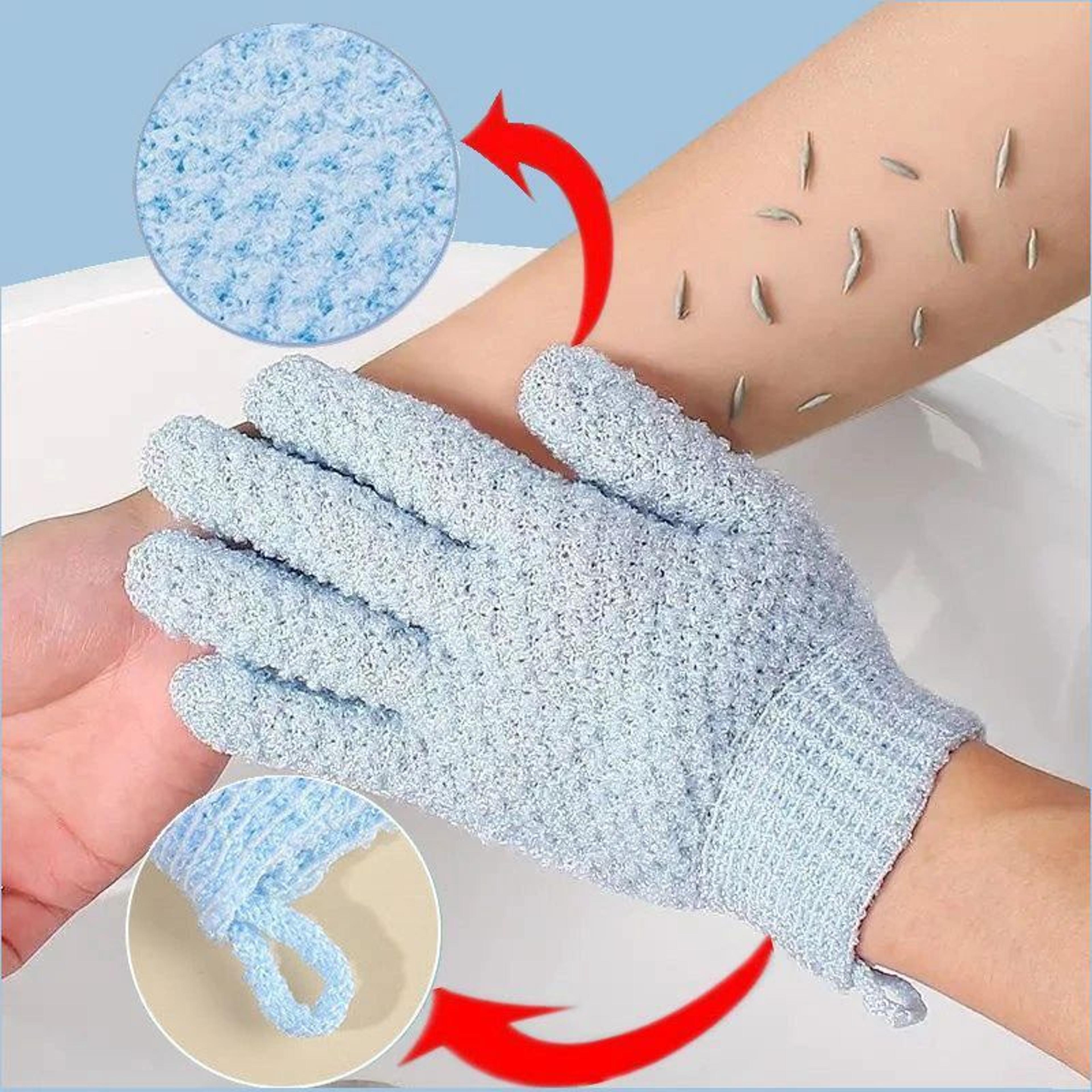 Exfoliating Bath Gloves Five Finger Body Scrub Mitts Deep Cleaning Shower Gloves For Women Men Trav 0