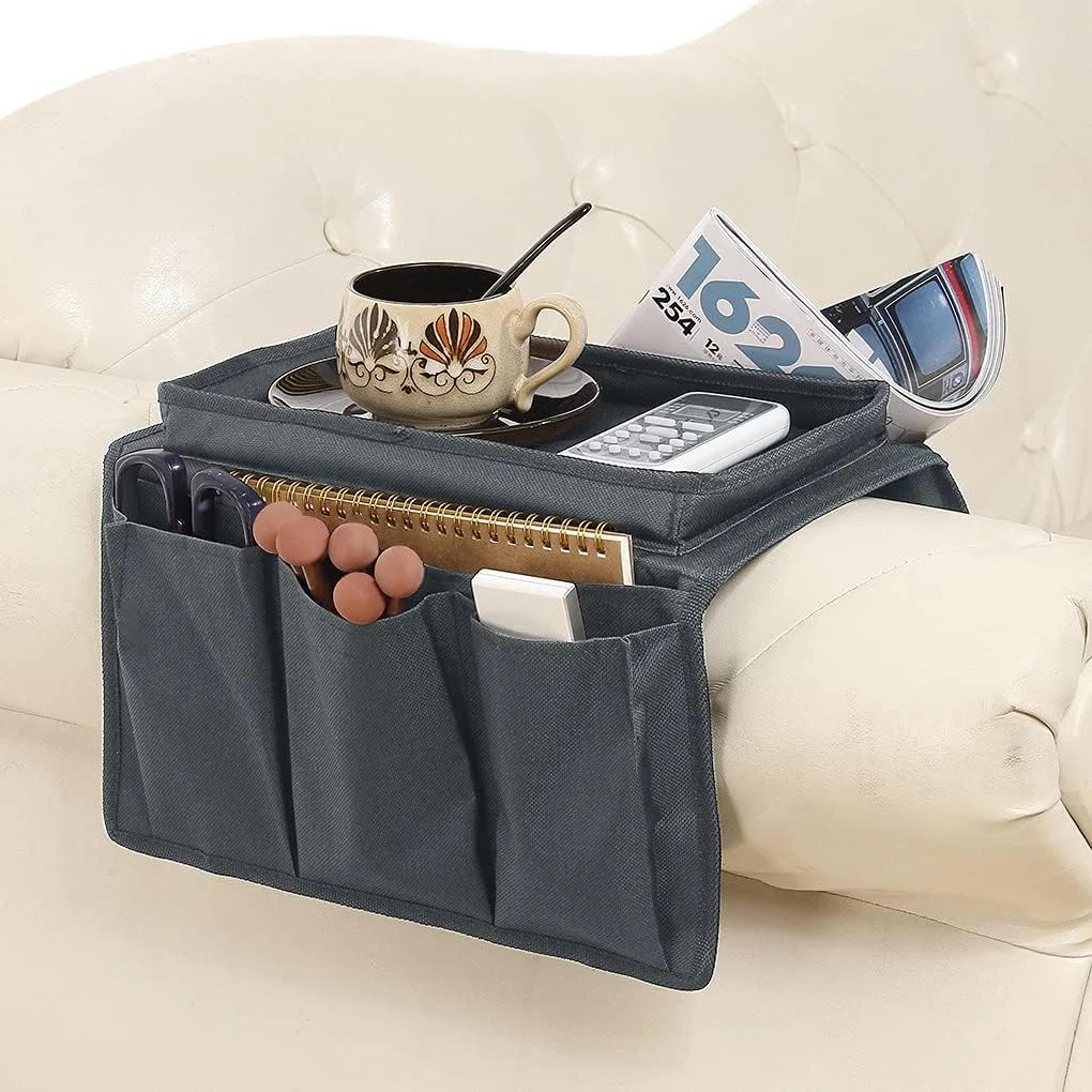 Oxford Sofa Armrest Storage Organizer Hanging Bag  Remote Control Caddy For Couch Bedside Recliner  1