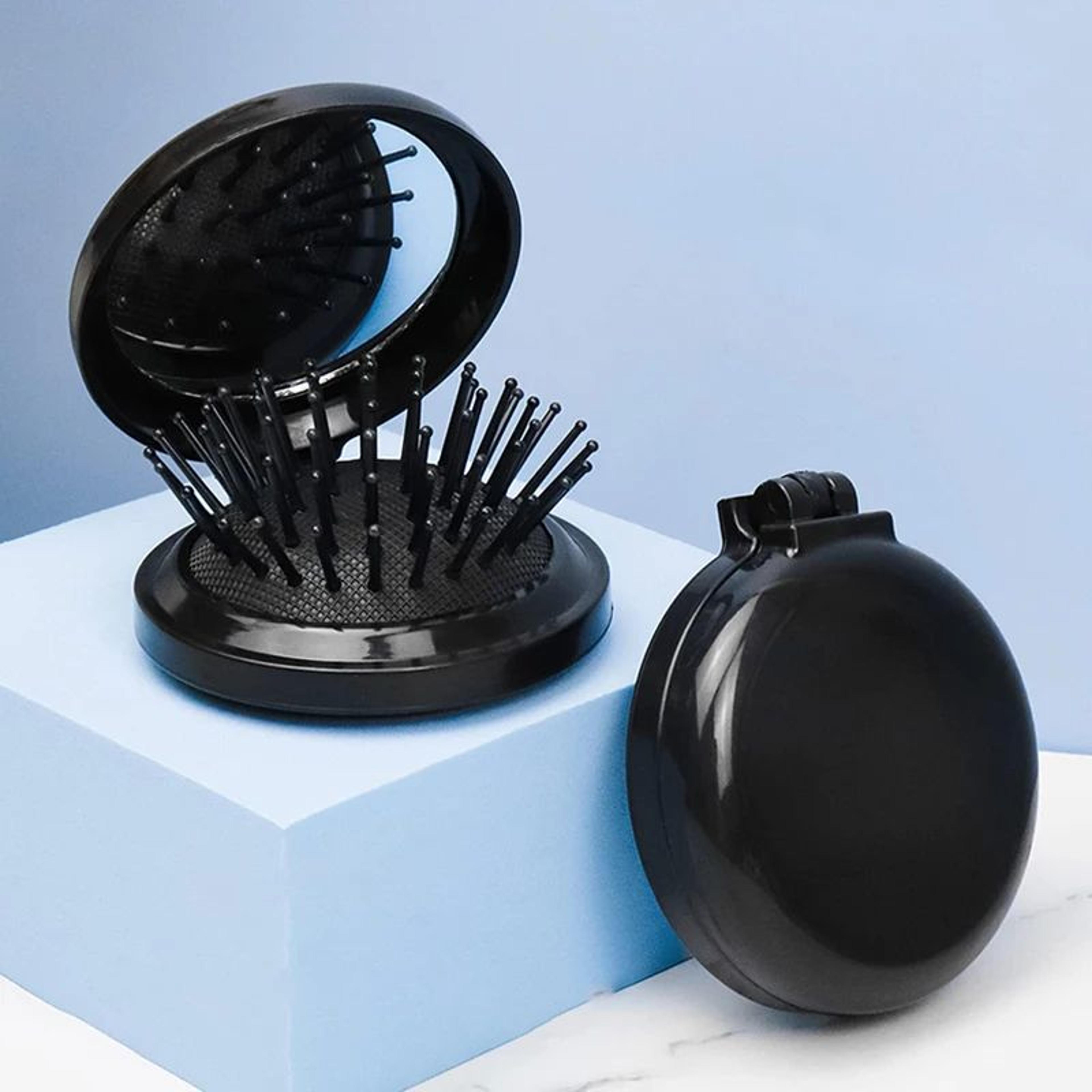 Portable Folding Pocket Hair Brush With Mirror  Air Cushion Massage Comb Travel Compact Flip Stylin 1
