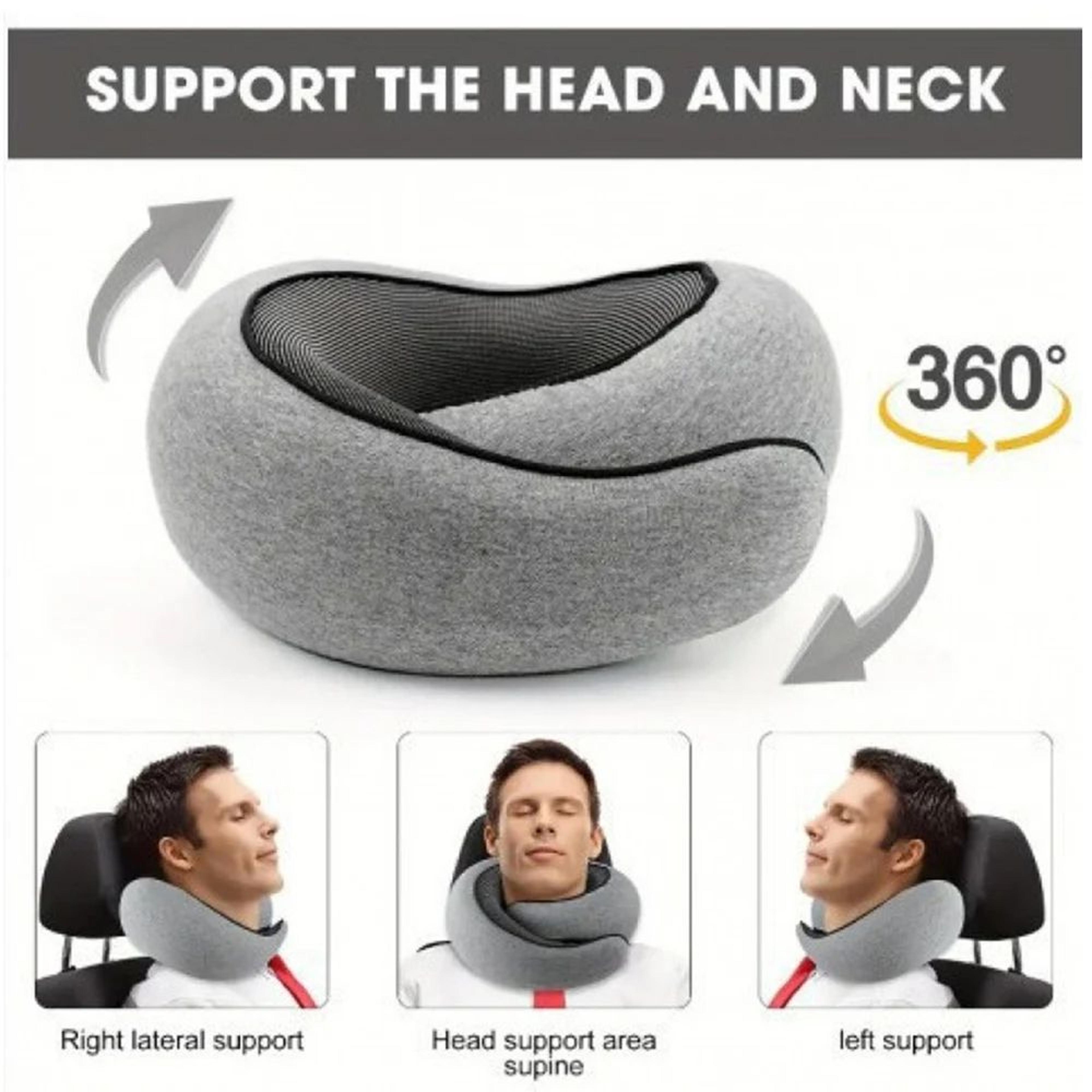 Memory Foam Travel Neck Pillow For Airplane  Camping  UShaped Cervical Support Cushion With Carry B 1