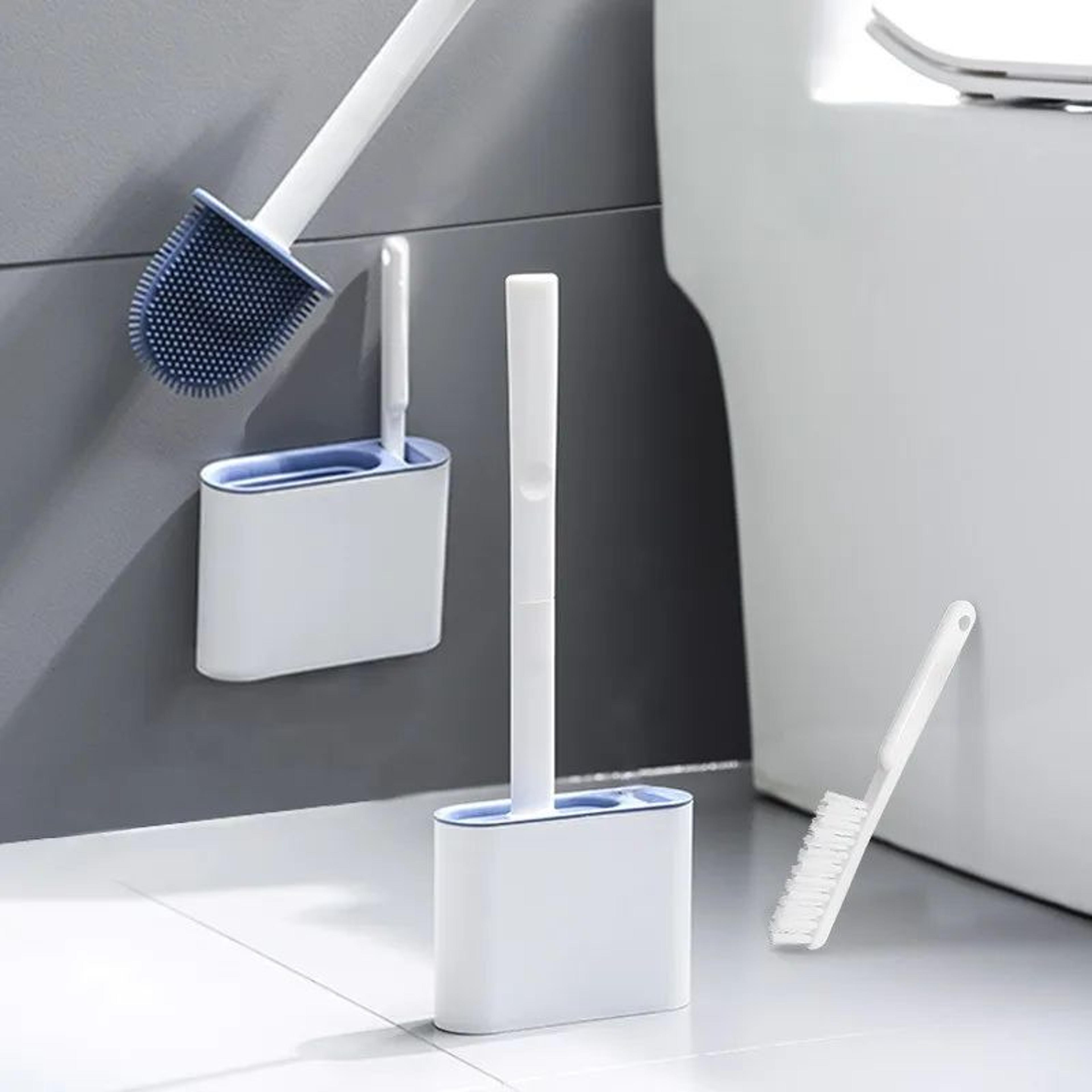 NoDeadCorner Toilet Brush Set  Wall Mounted Bathroom Cleaning Brush Tool With Holder For Deep Corne 3