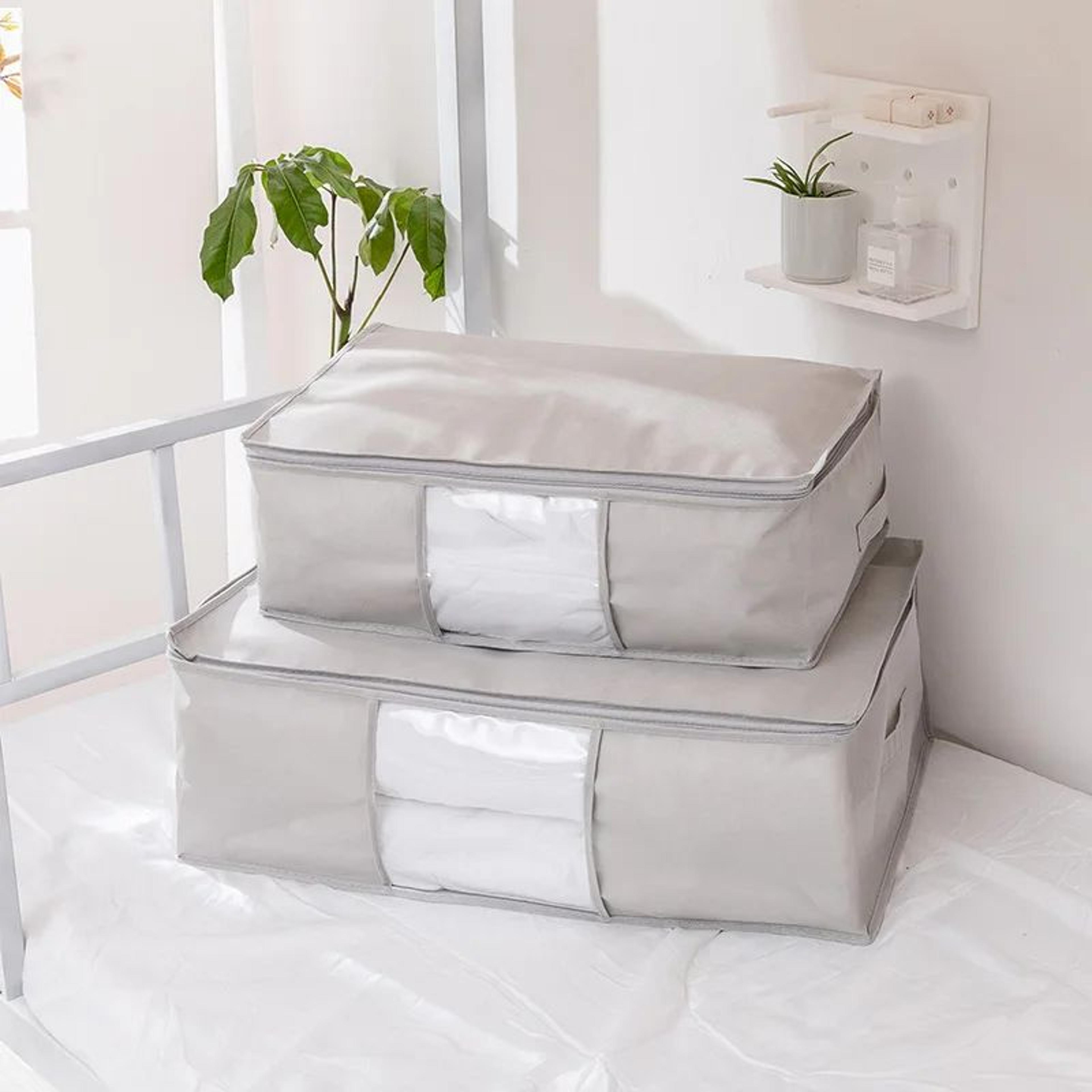 Extra Large Foldable Storage Bags For Clothes Comforters Quilt Organizer With Carry Handles Moving