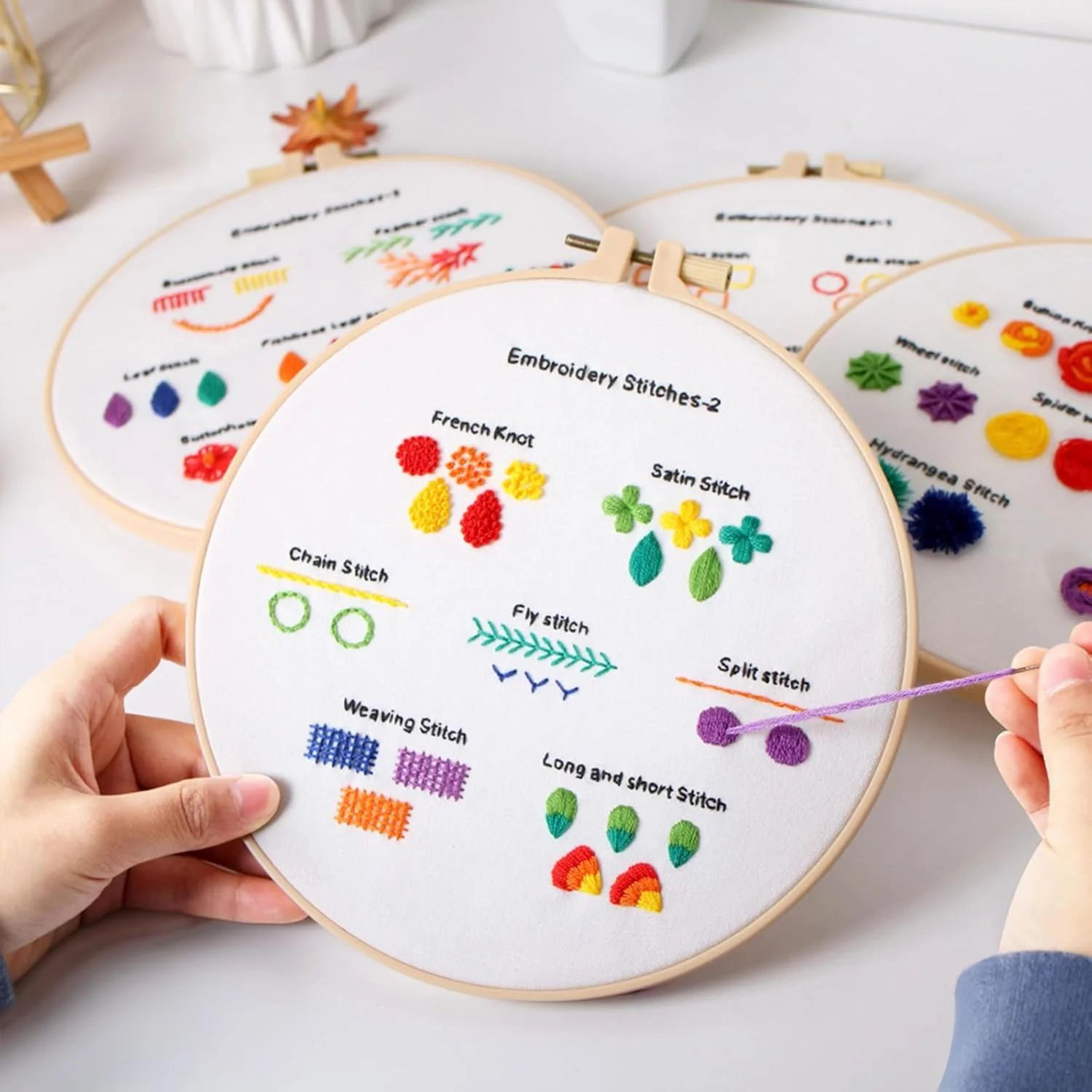 DIY Floral Embroidery Kit For Beginners Handmade Fabric Art Craft Set Creative Needlework Design Fo 3