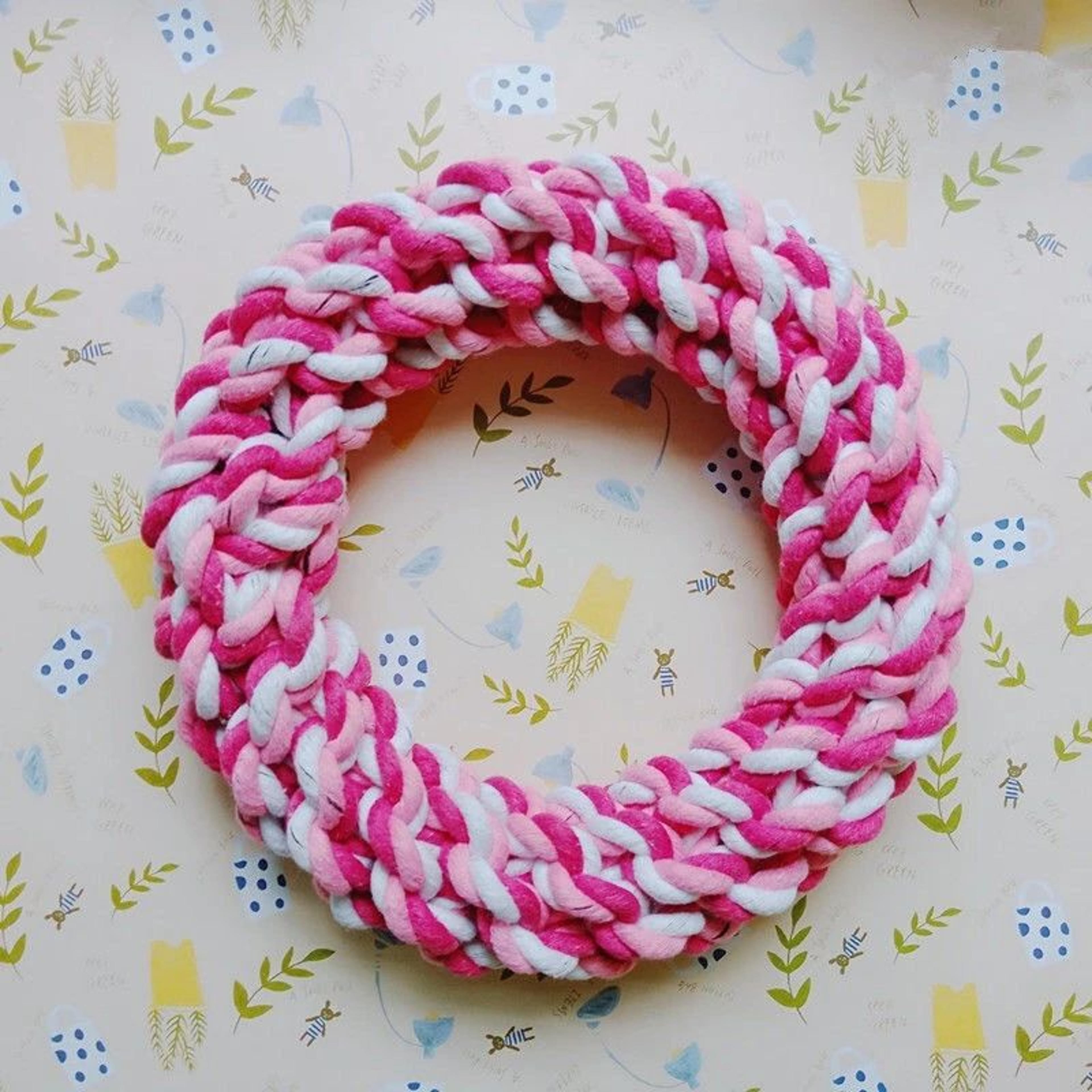 Bite Resistant Cotton Rope Ring Dog Chew Toy Durable Molar Teething Tug Toy For Medium Large Dogs T 1