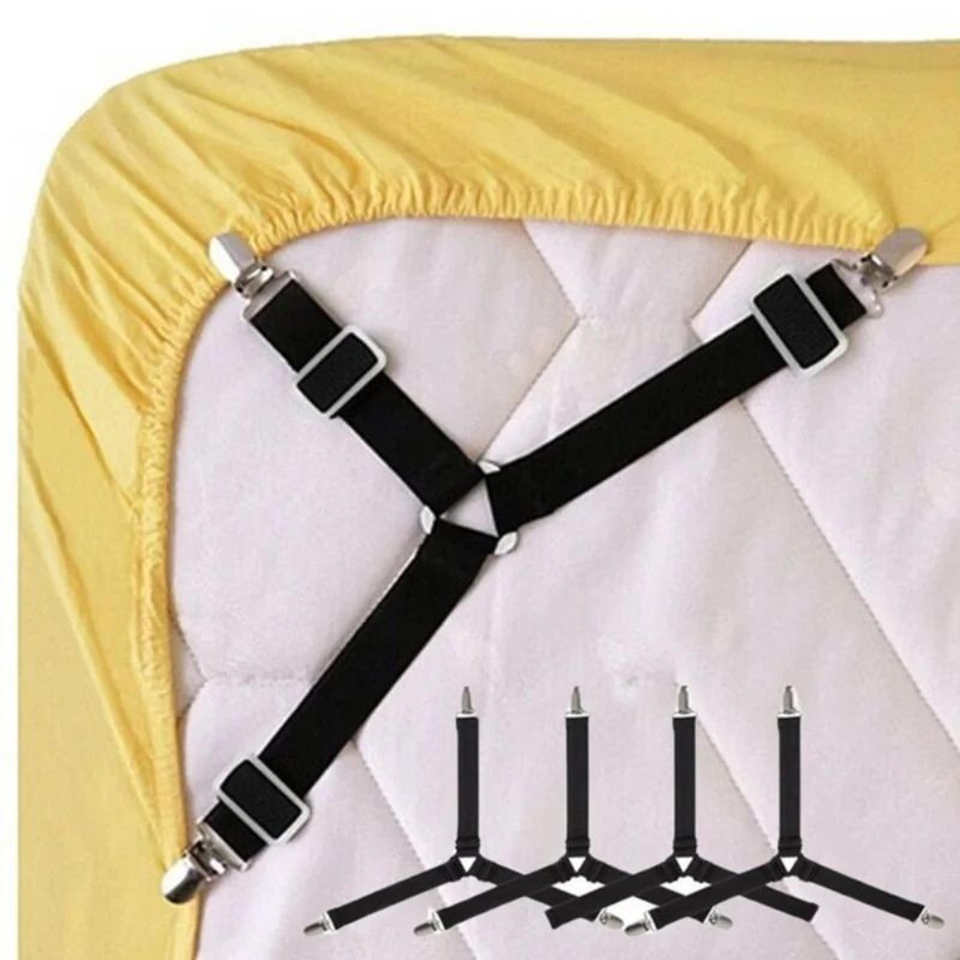Adjustable Bed Sheet Fasteners Straps With Clips  Elastic Mattress Sheet Holder Grippers For Wrinkl 0