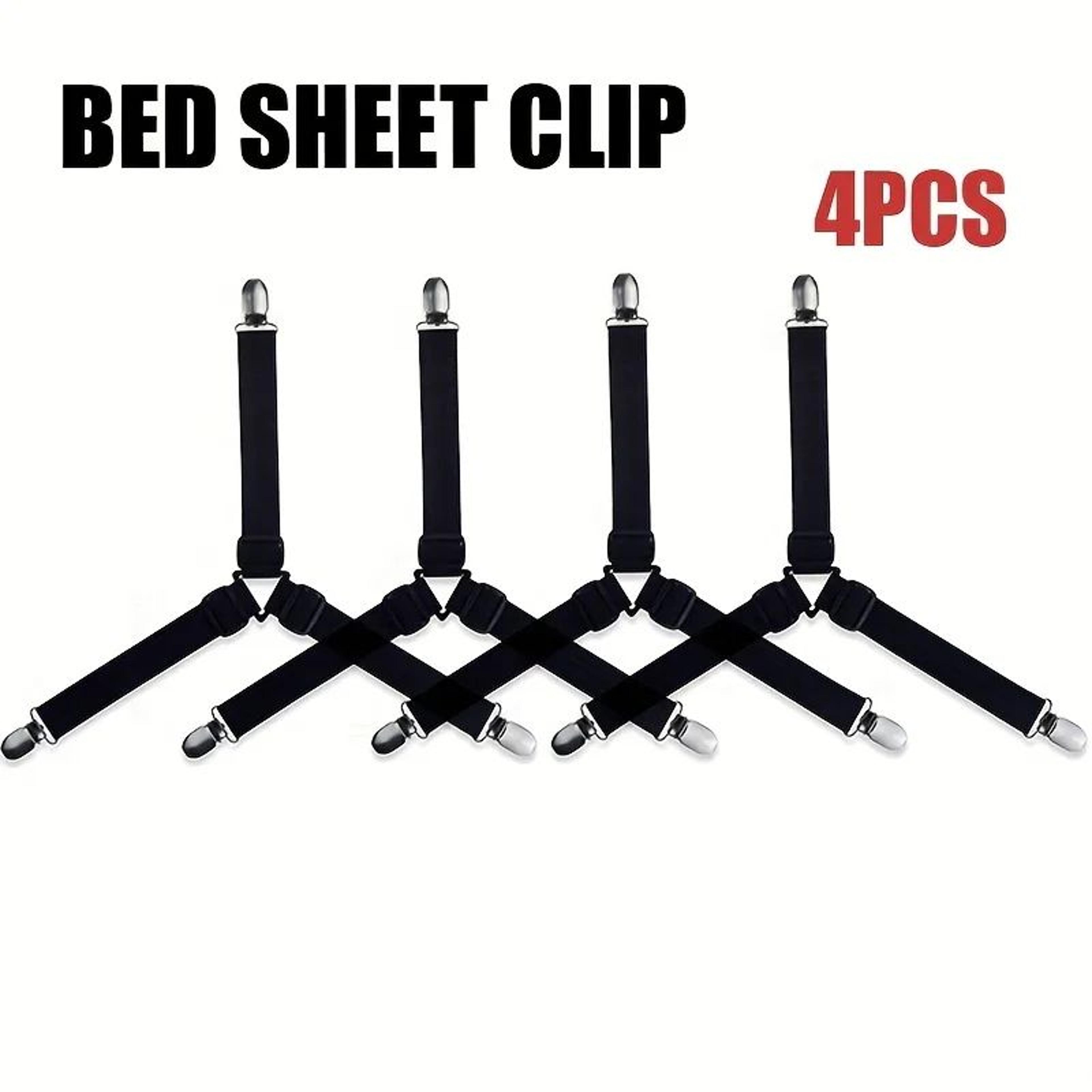 Adjustable Bed Sheet Fasteners Straps With Clips  Elastic Mattress Sheet Holder Grippers For Wrinkl 4