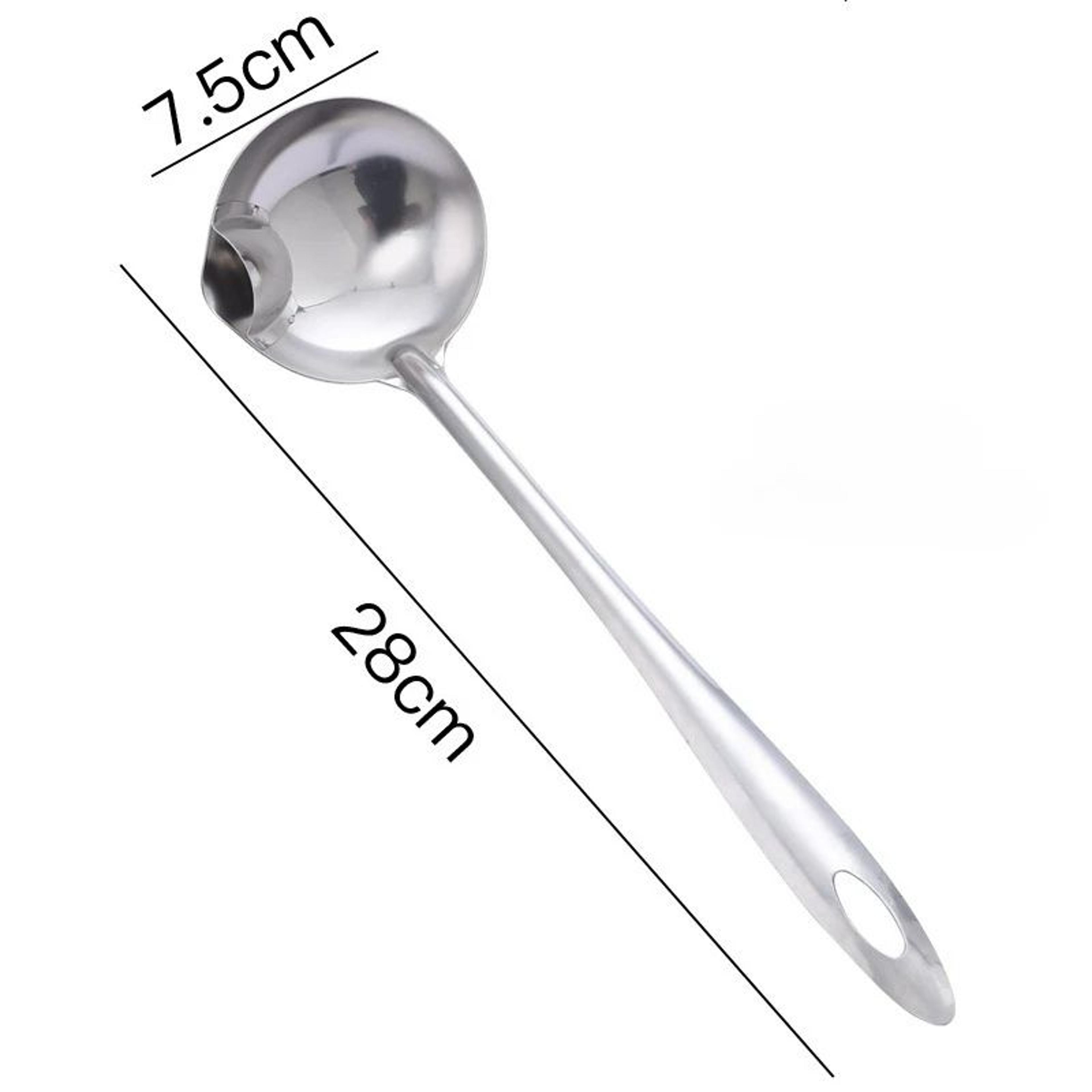 Stainless Steel Soup Oil Separator Colander Spoon  Long Handle Grease Skimmer Ladle For Hot Pot Bro