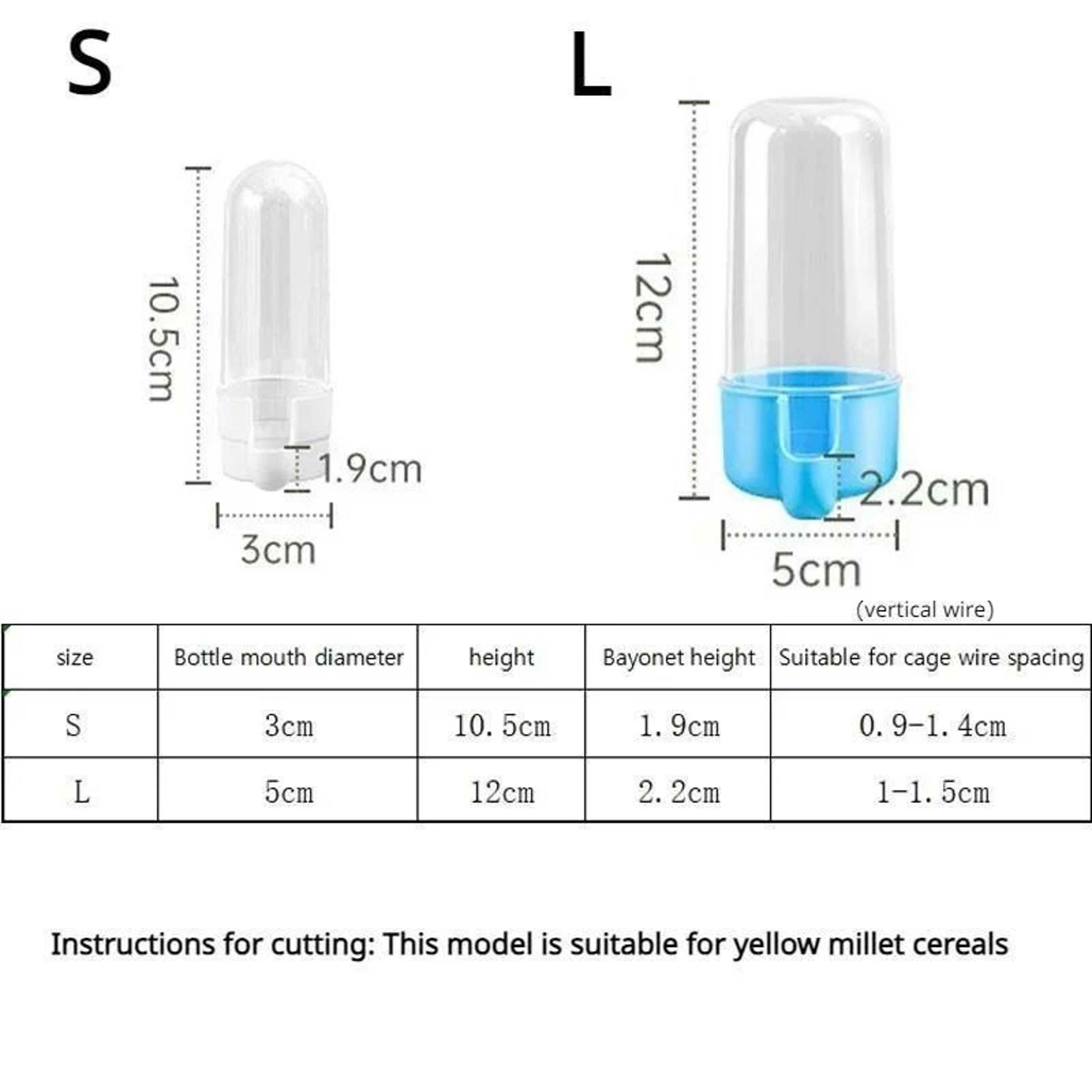 ClipOn Bird Water Feeder Bottle With Drinking Cup  Automatic Parrot Cage Water Dispenser For Parake 5