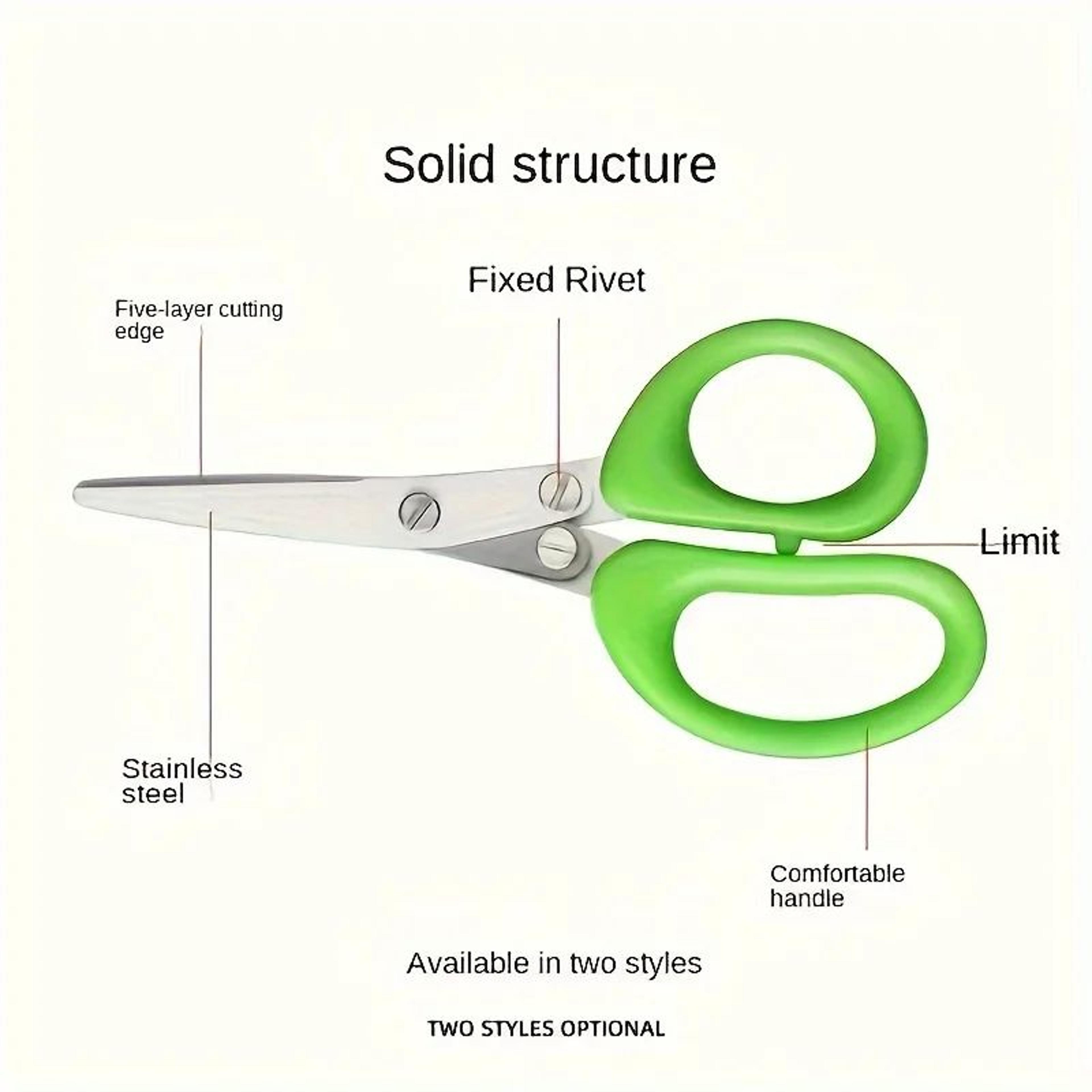 Multifunctional 5Layer Stainless Steel Herb Scissors  Kitchen Scallion Cutter For Spices Onion Seaw 3