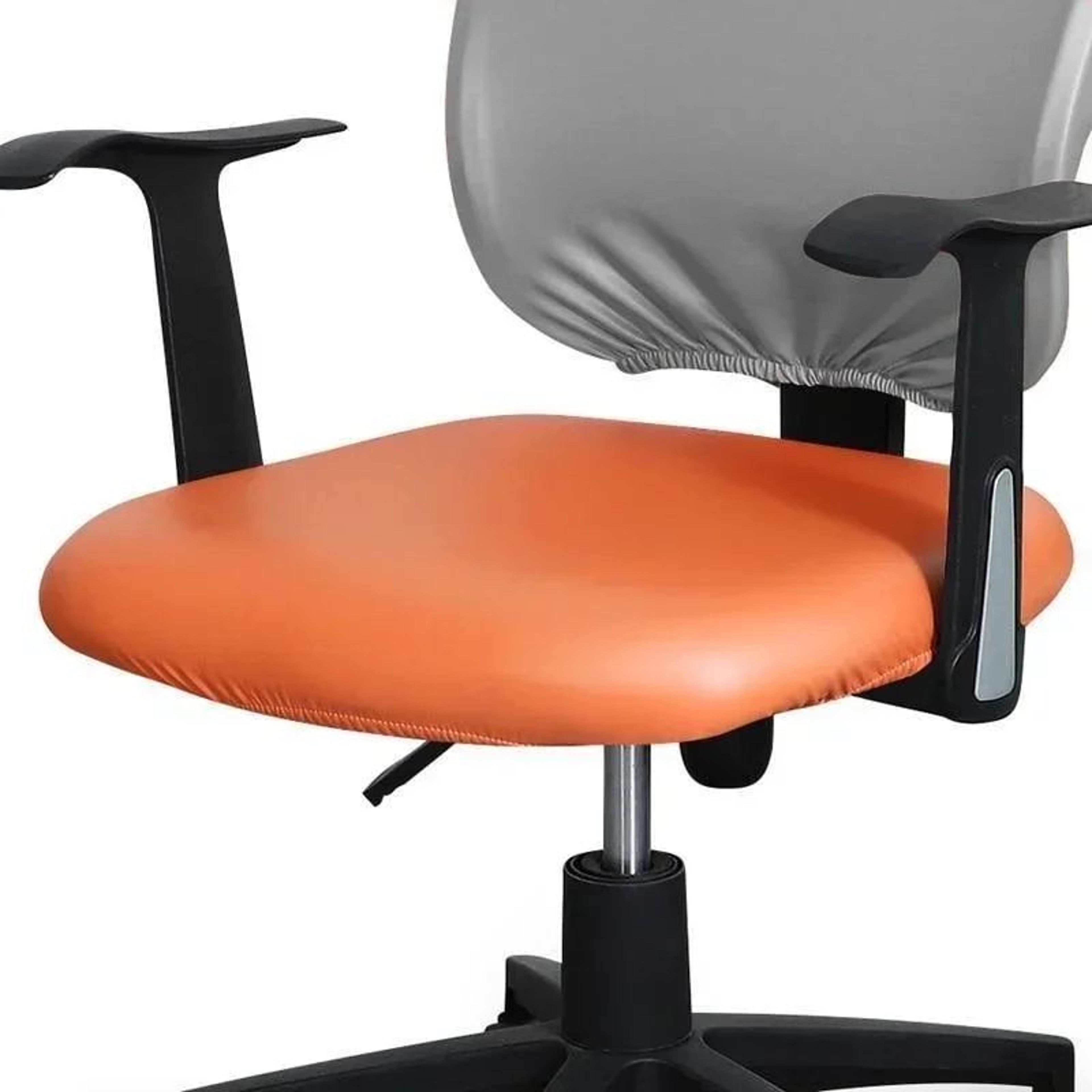 PU Leather Elastic Chair Seat Cover Slipcover  Waterproof Seat Protector For Office Dining Hotel Ch 1