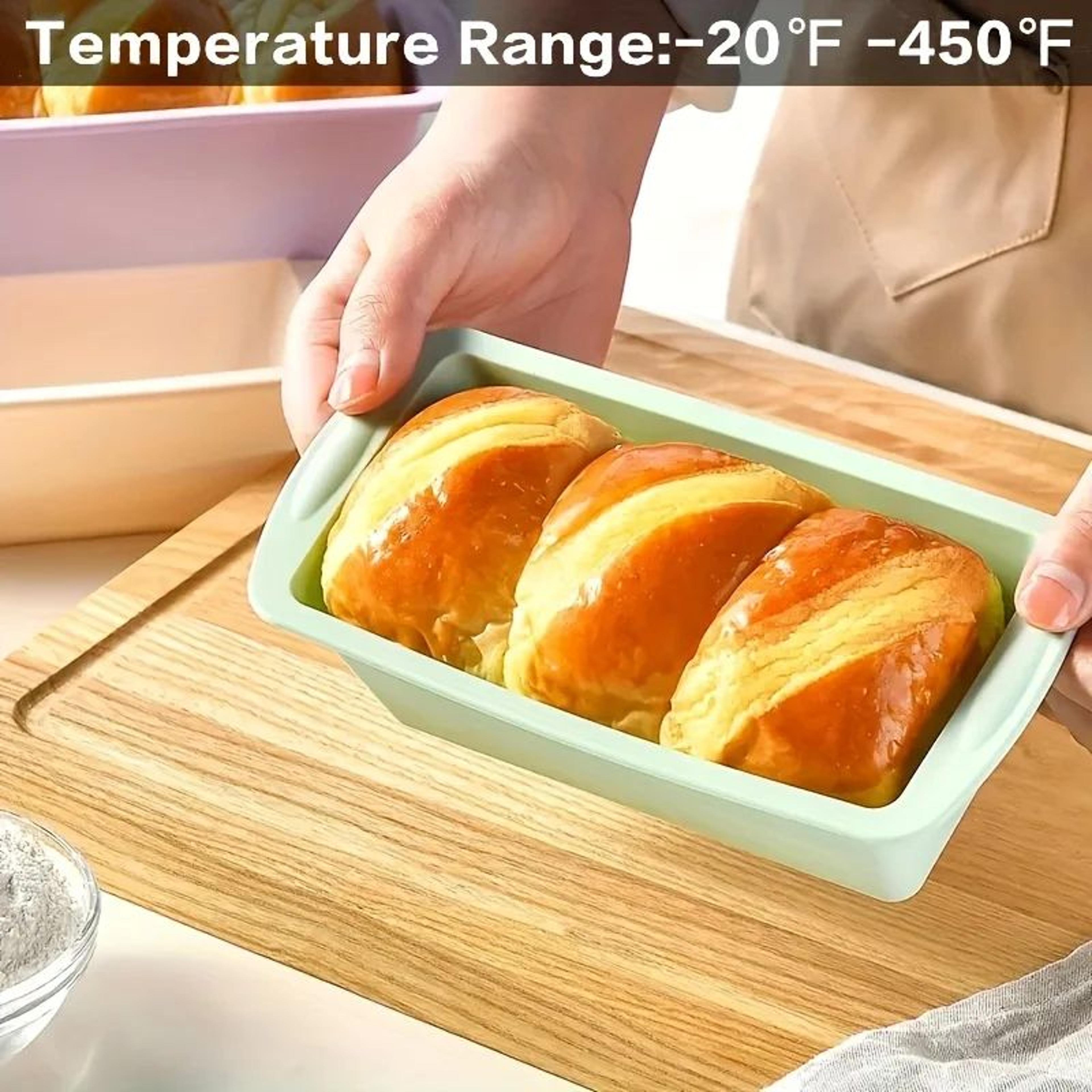 NonStick Silicone Loaf Pan Rectangle Bread  Cake Mold  BPAFree Flexible Baking Tray For Brownies To 3