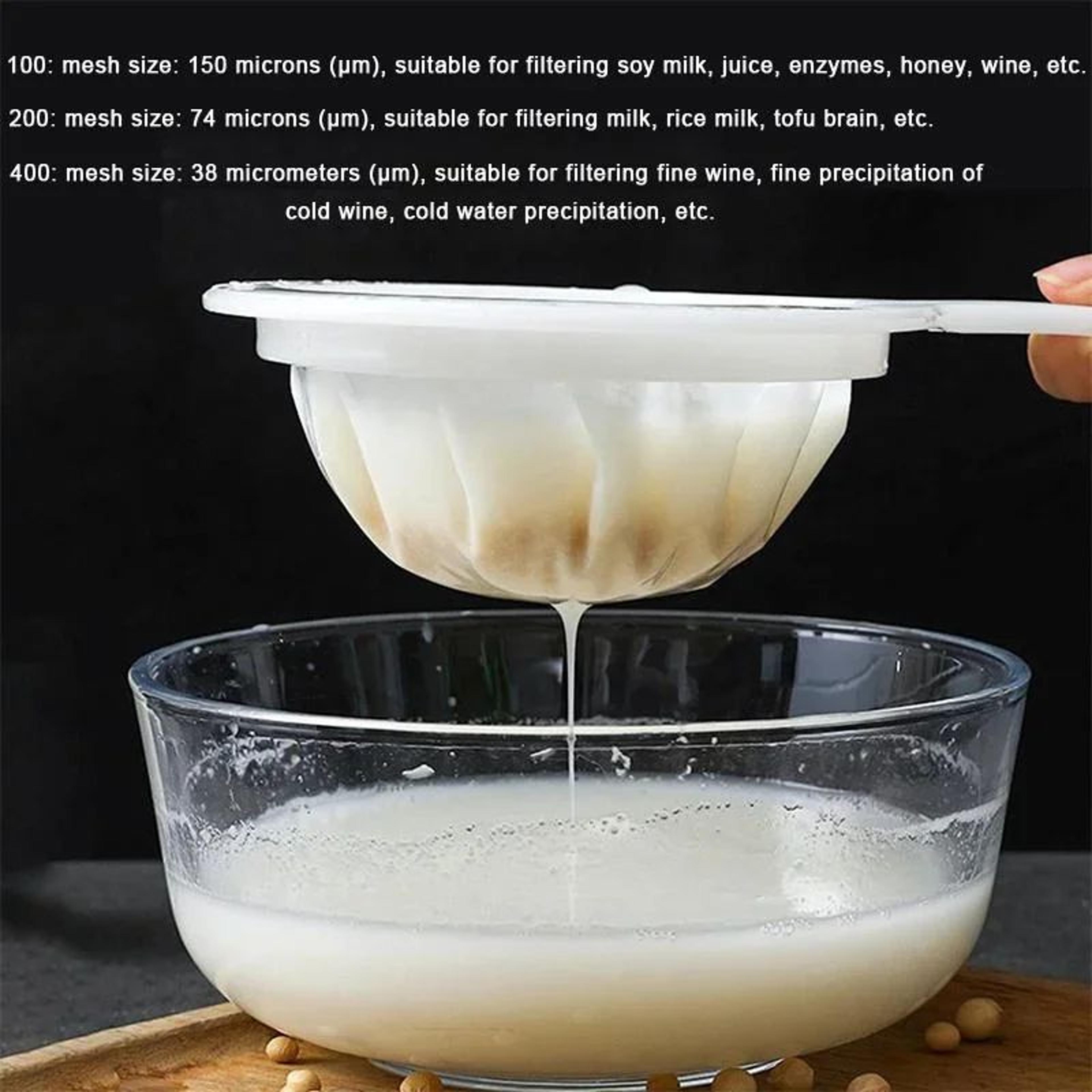 UltraFine Nylon Mesh Strainer With Handle  Plastic Fine Sieve Filter For Soy Milk Coffee Juice  Yog 4