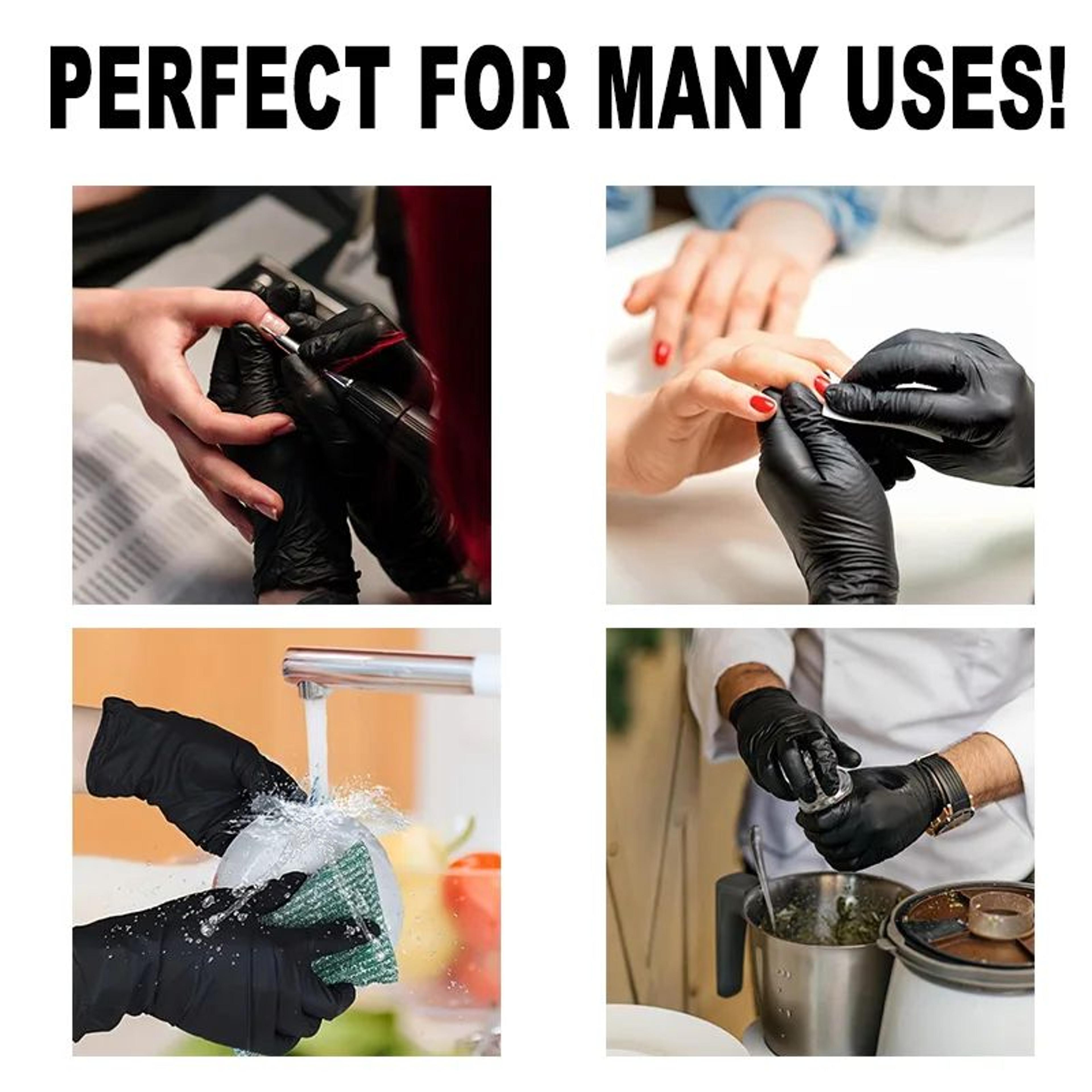 Disposable Black Nitrile Gloves Latex Free Powder Free Cleaning Gloves For Household Tattoo Hairdre 4