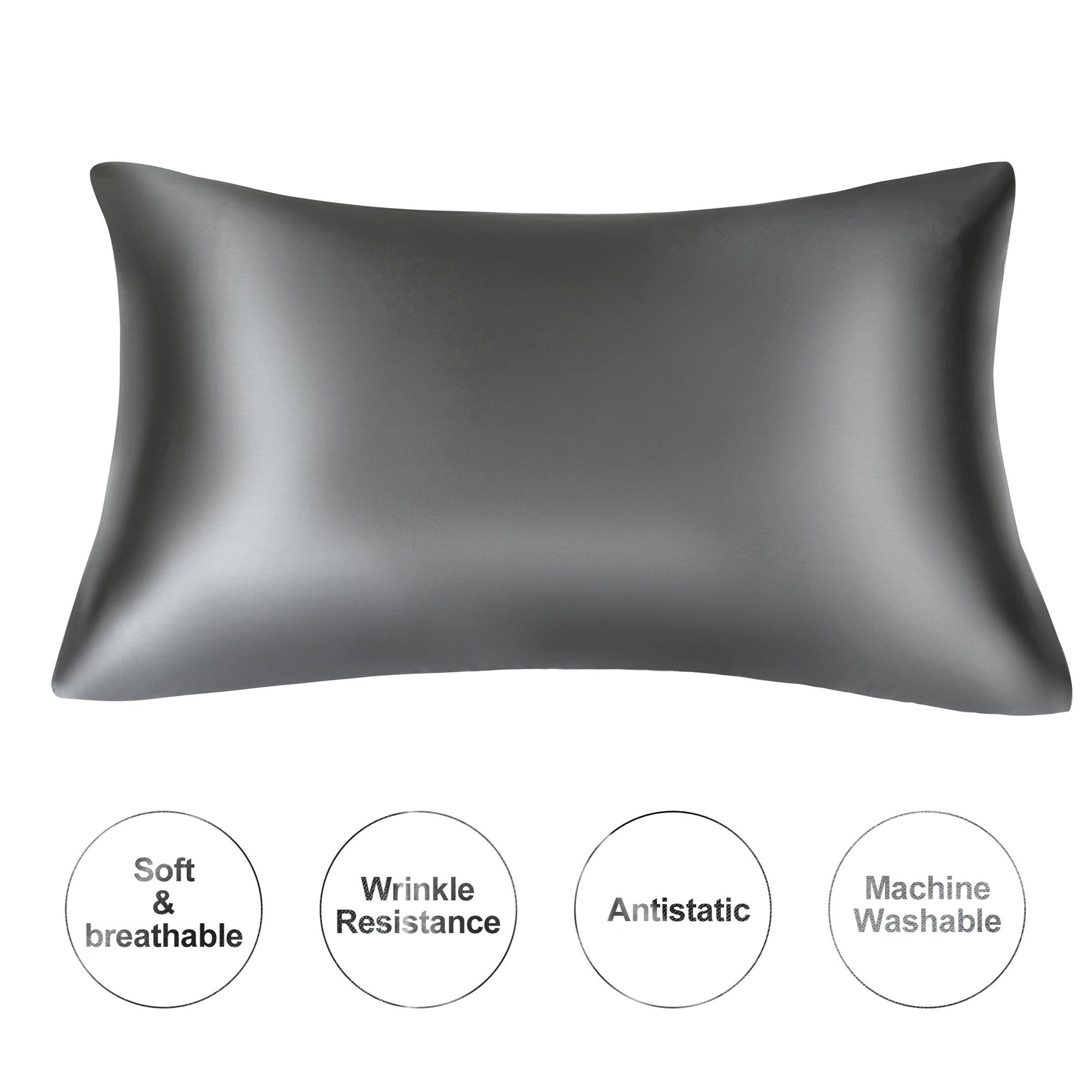 Silky Satin Pillowcase For Hair And Skin Soft Mulberry Style Pillow Case Standard Queen King Wrinkl 11