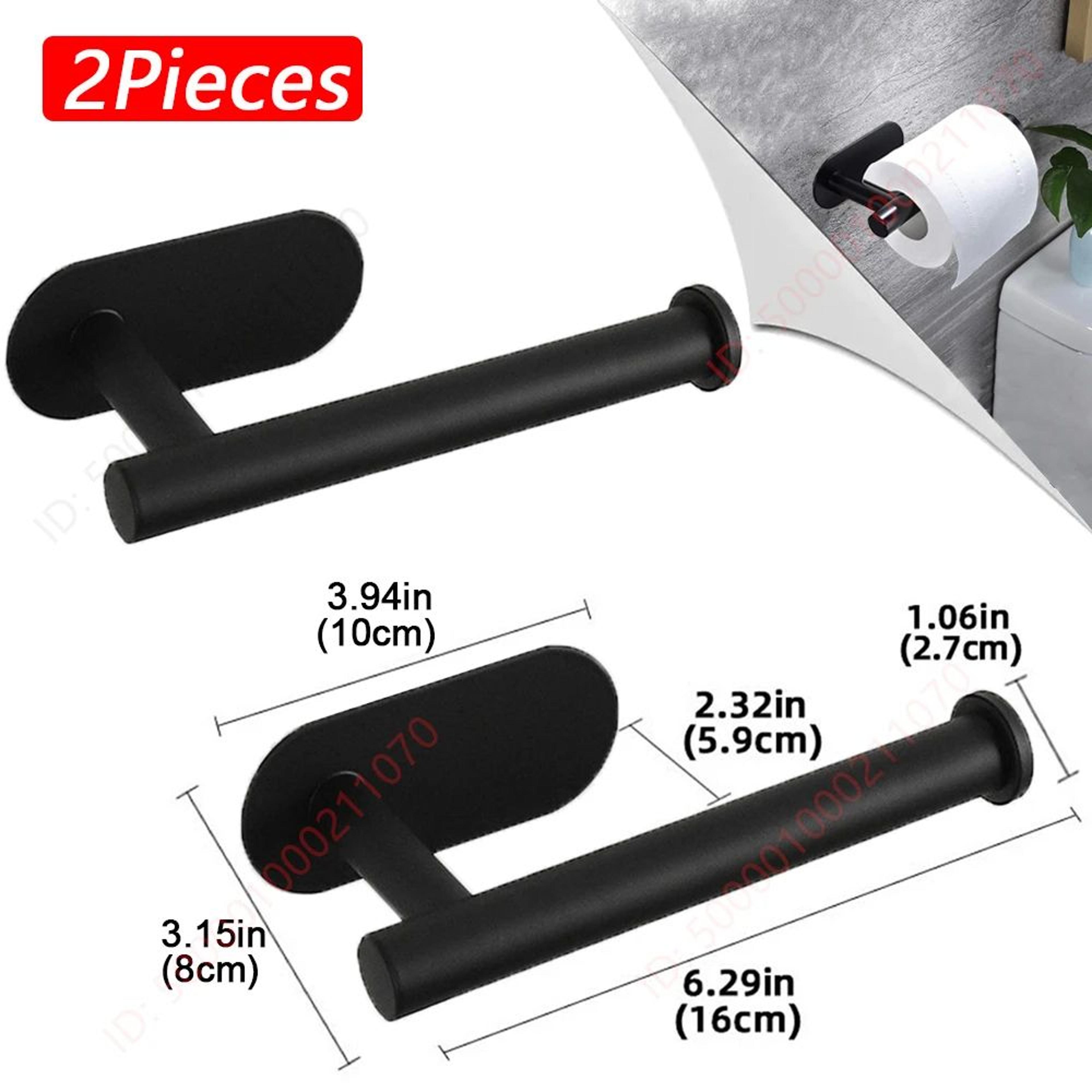 Stainless Steel Adhesive Toilet Paper Holder Set Of 2 No Drill Bathroom And Kitchen Paper Towel Rac 11