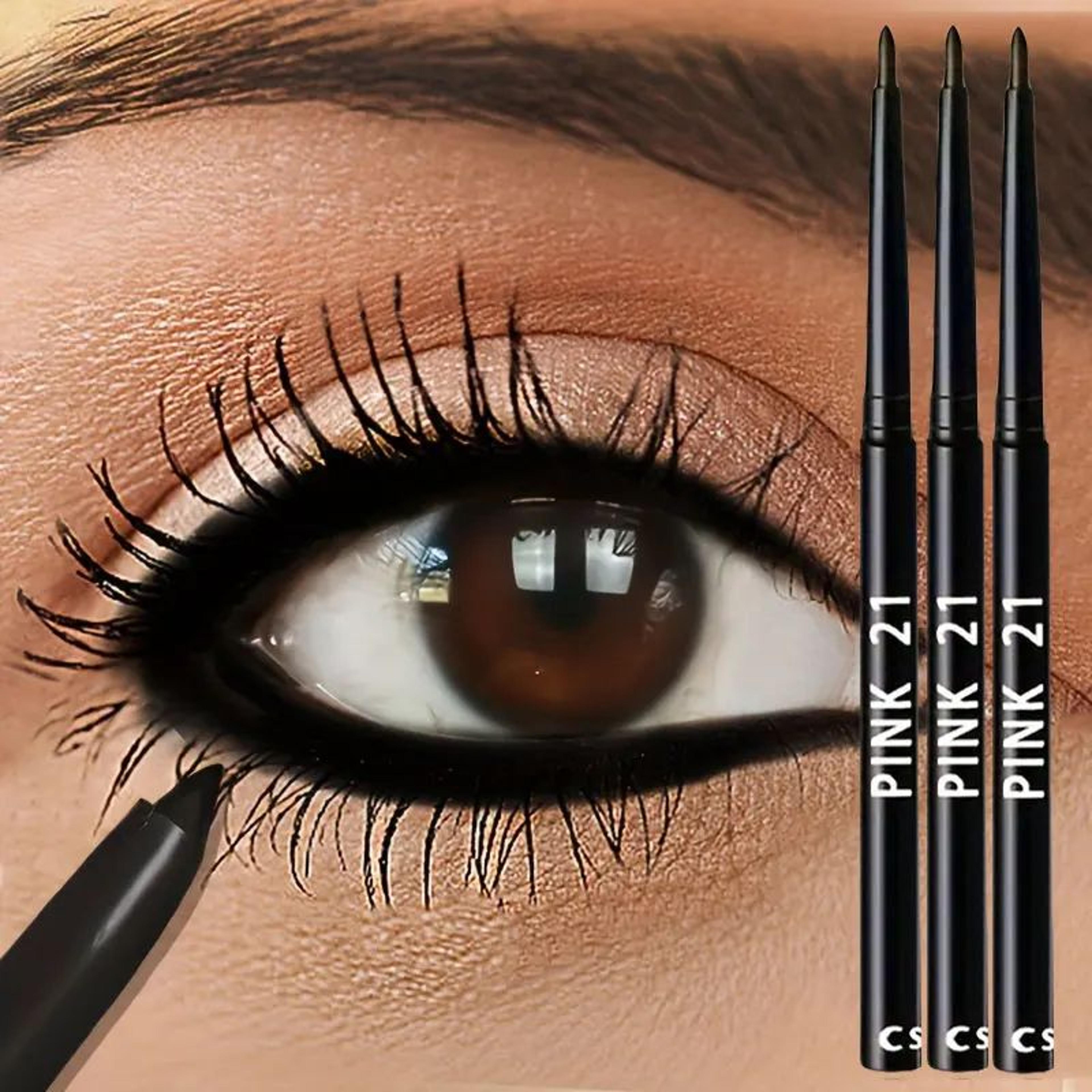 Waterproof Black Eyeliner Pencil Set 3 Pack Smudge Proof Long Lasting Easy Glide Beginner Friendly  6