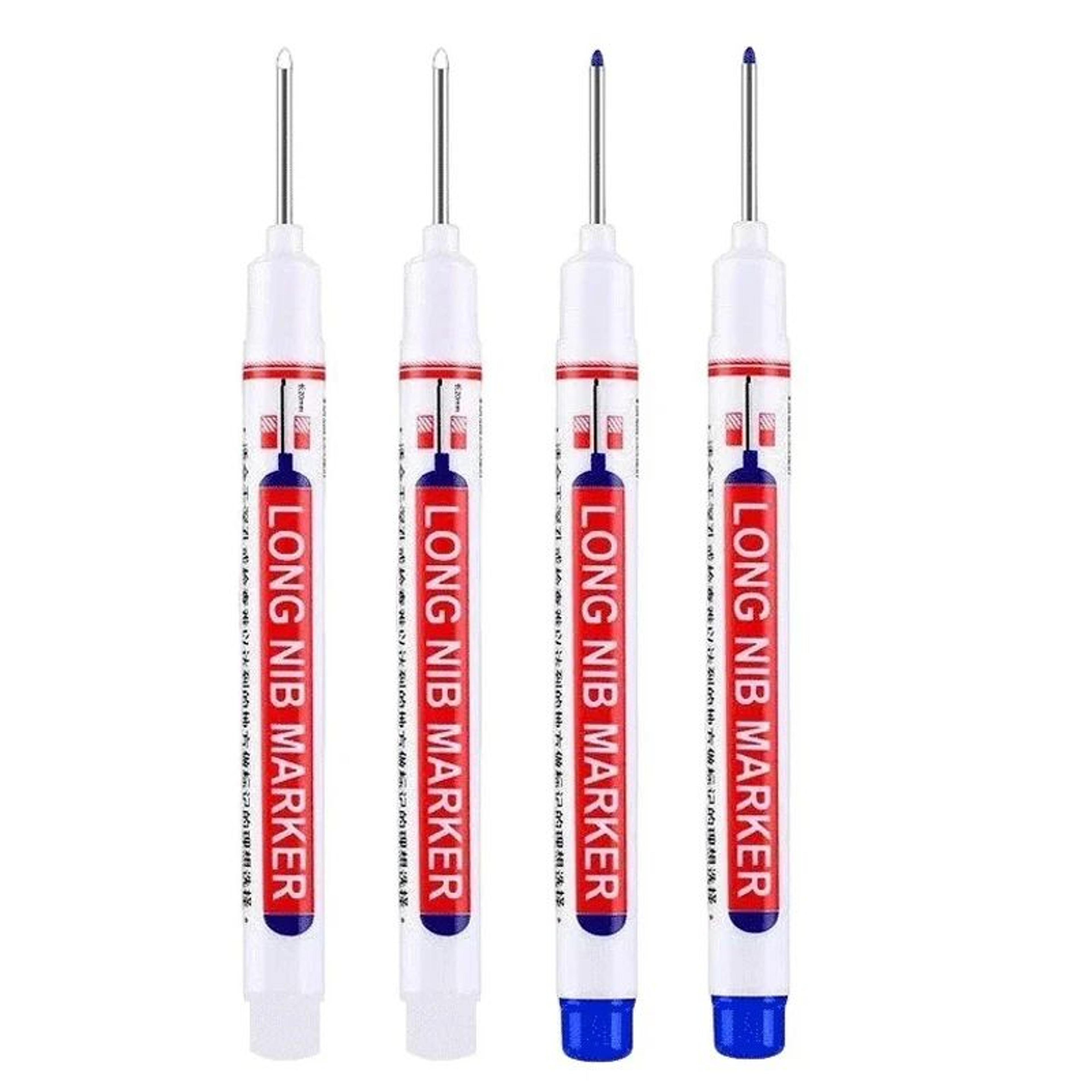 Deep Hole Long Nib Marker Set 4 Piece Waterproof Marking Pens For Metal Woodworking Bathroom DIY 25