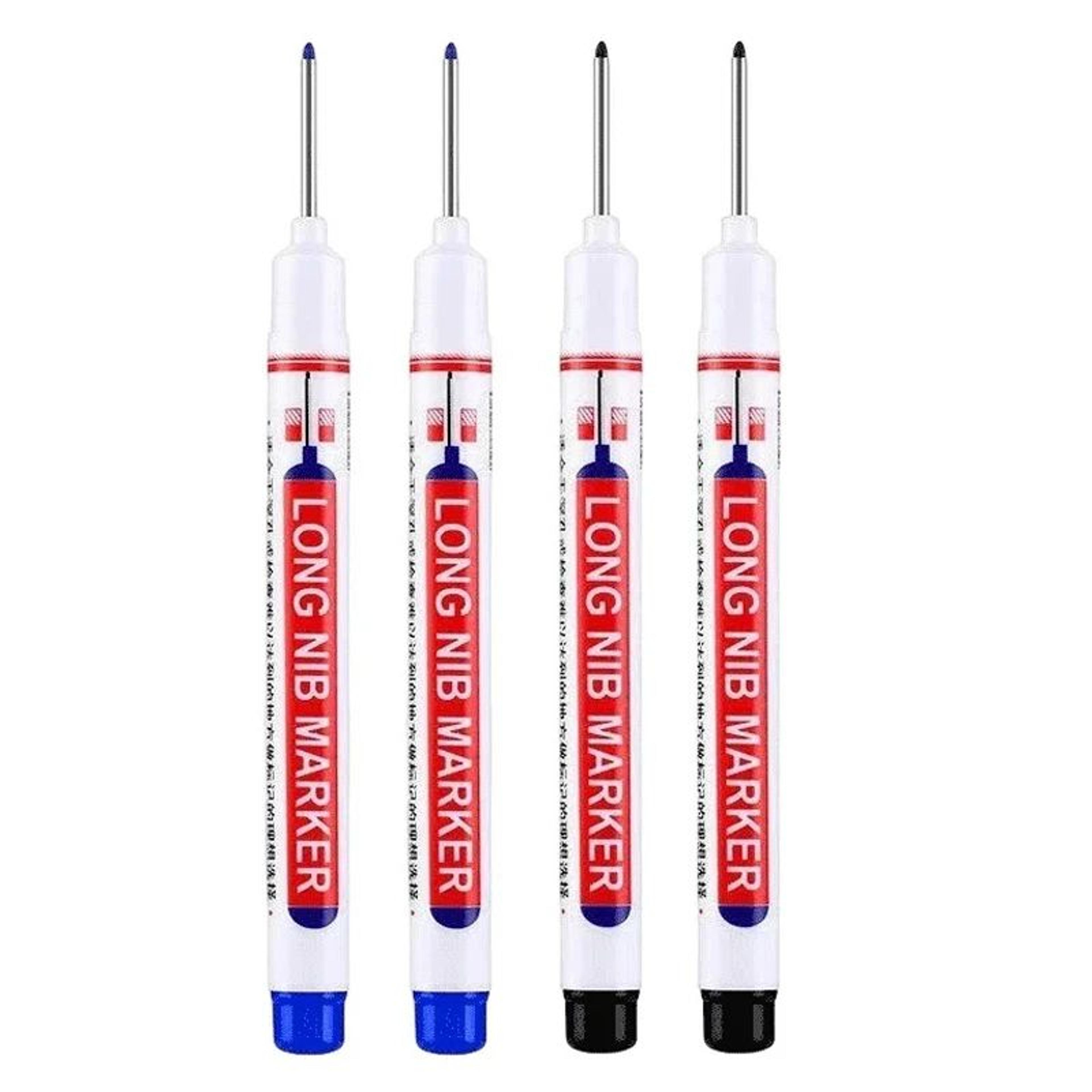 Deep Hole Long Nib Marker Set 4 Piece Waterproof Marking Pens For Metal Woodworking Bathroom DIY 18