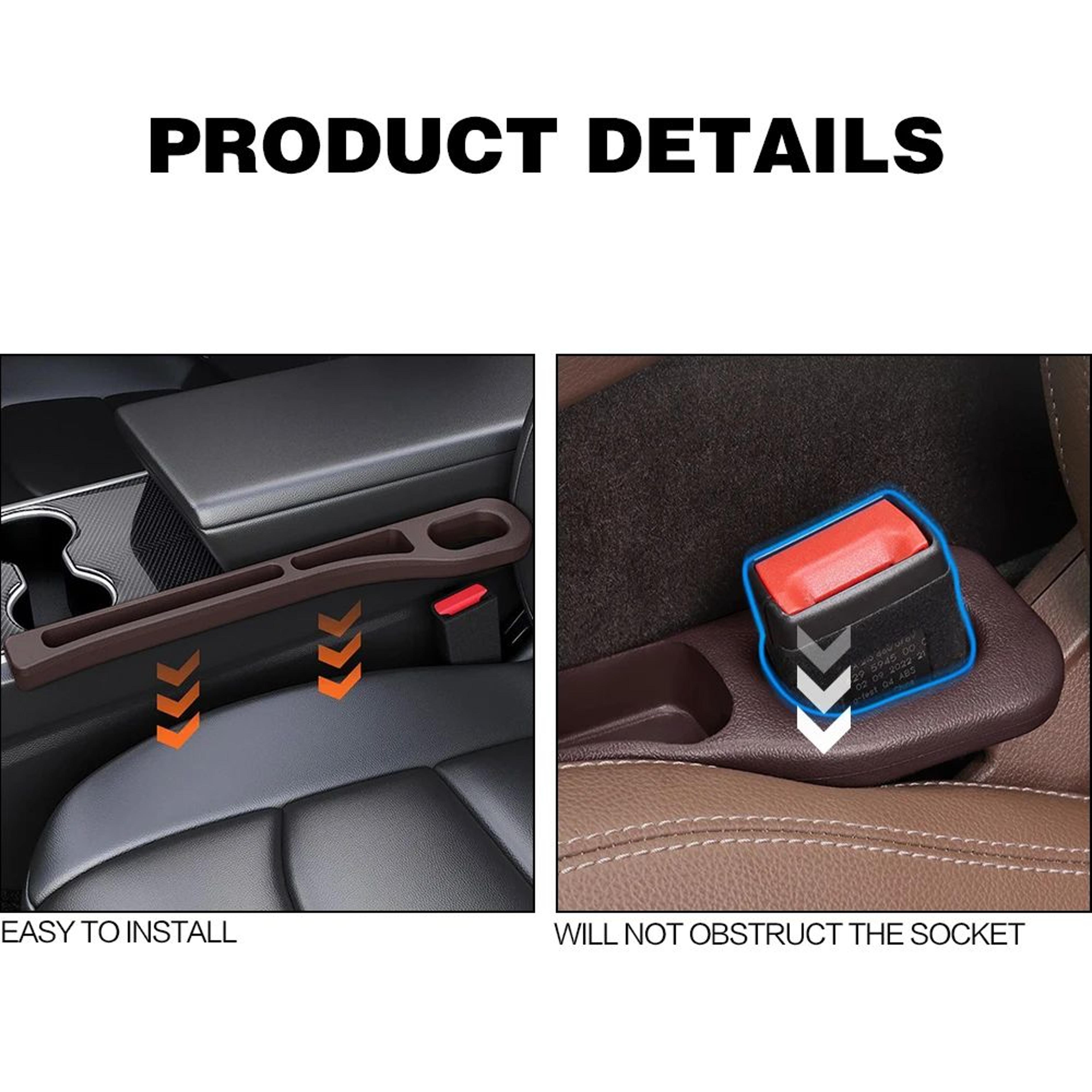 2 Piece Car Seat Gap Filler Organizer Crevice Blocker Between Seats Console Interior Accessory For  3